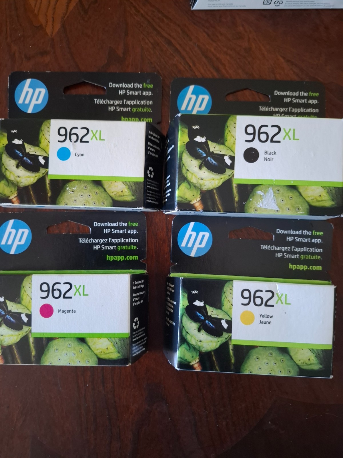 4pk HP  962xl Black   yellow magenta cyan  Ink Cartridges  Fast Ship  2027