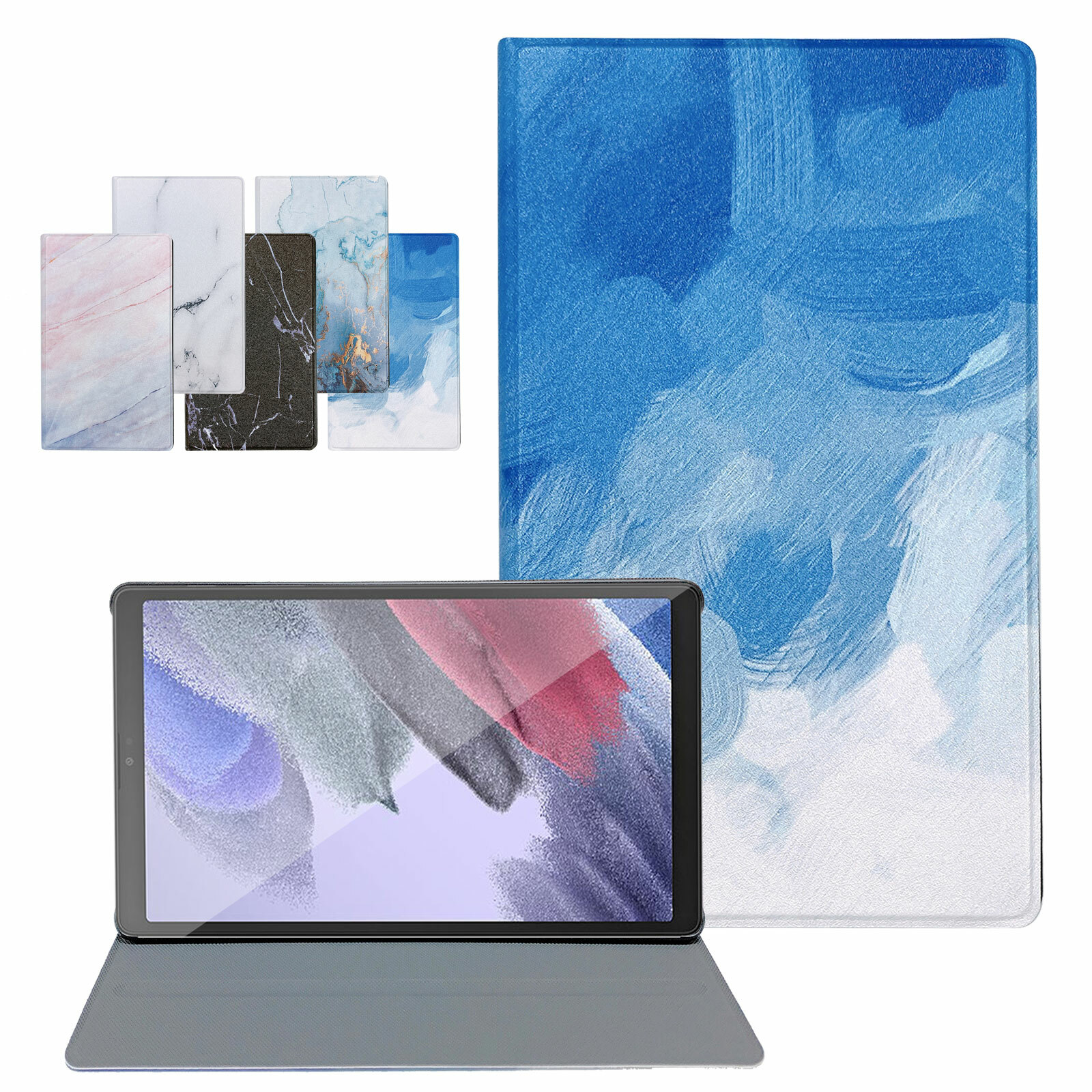 For Samsung Tab A7 Lite 8.7" 2021 SM-T220/T225 Marble Flip Case Leather Cover