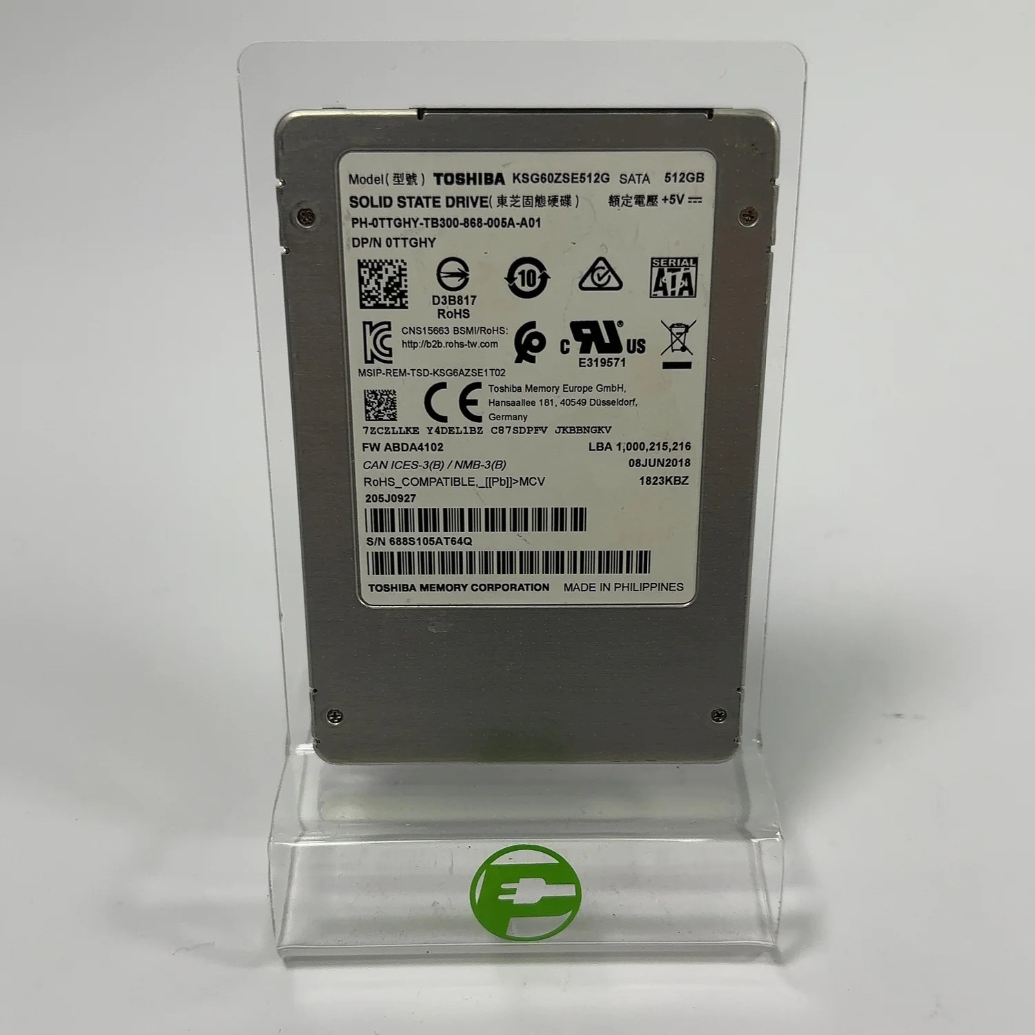 Toshiba 2.5" KSG60ZSE512G 512GB SATA III 6Gbps SSD