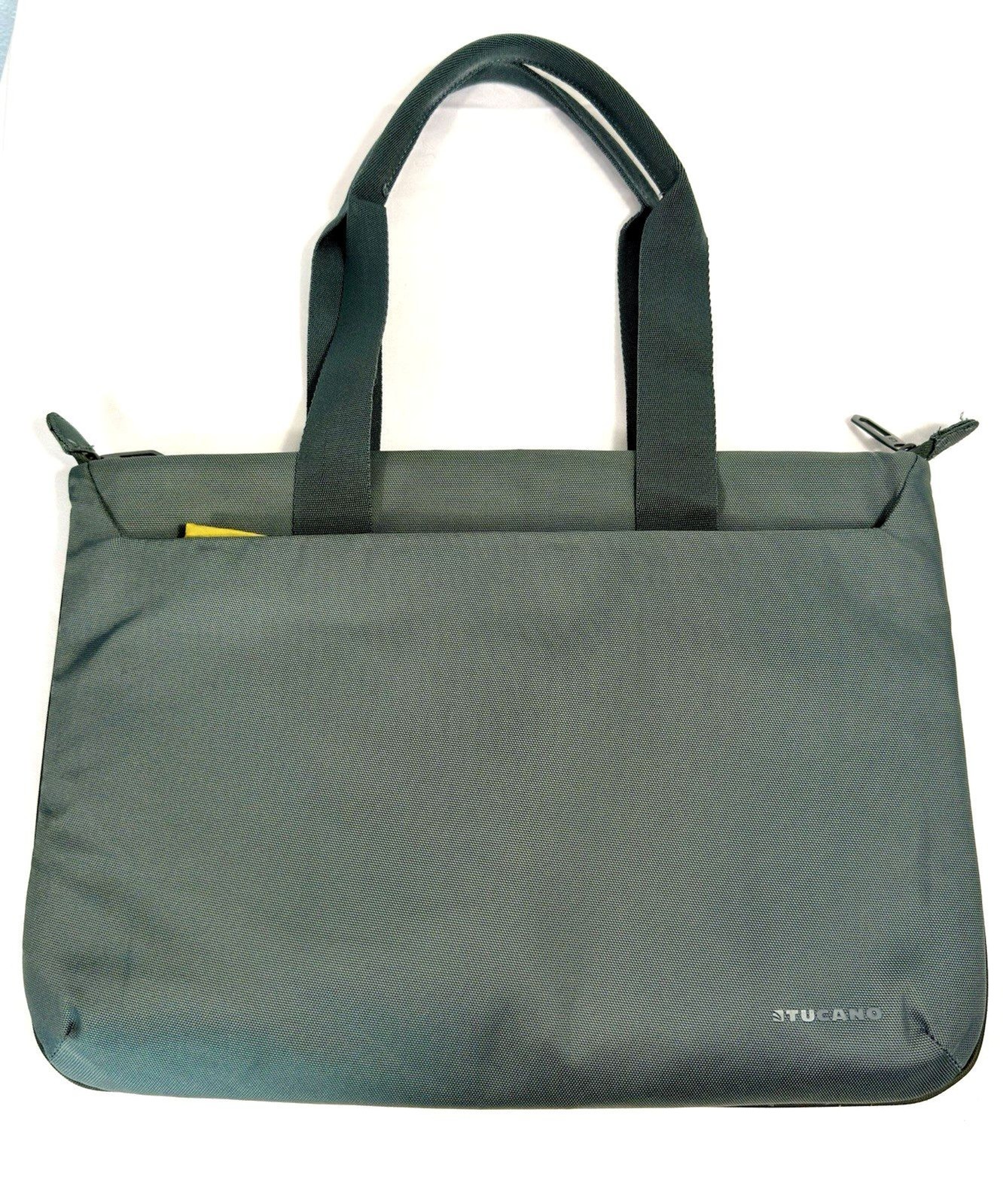 Tucano Work Out 3 Gray 15.6 Laptop Tote Bag Padded Case Yellow Interior WO3