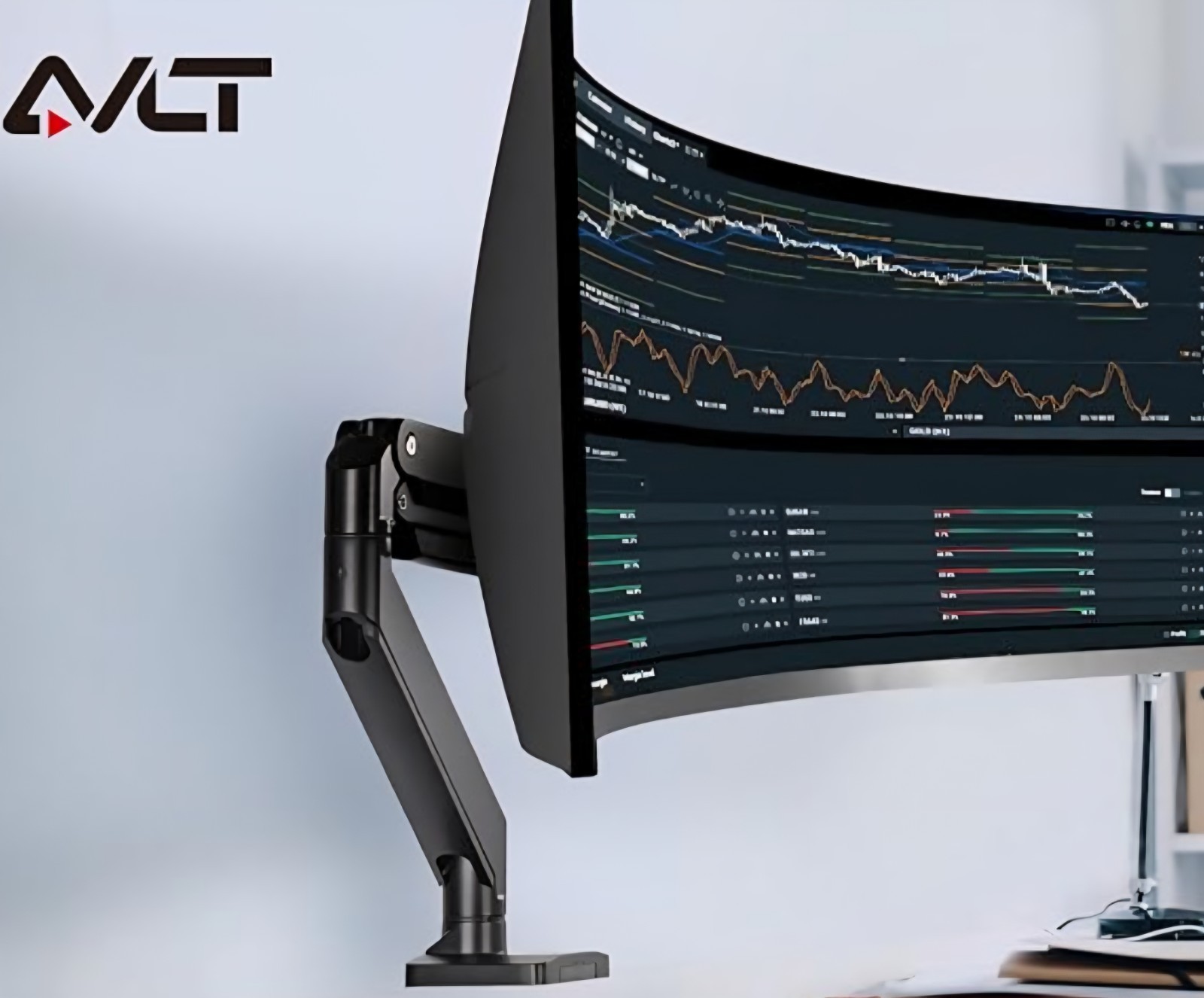 AVLT Single 33lb Monitor Desk Mount Heavy Duty Military Grade 32" AVLT-DM40-1