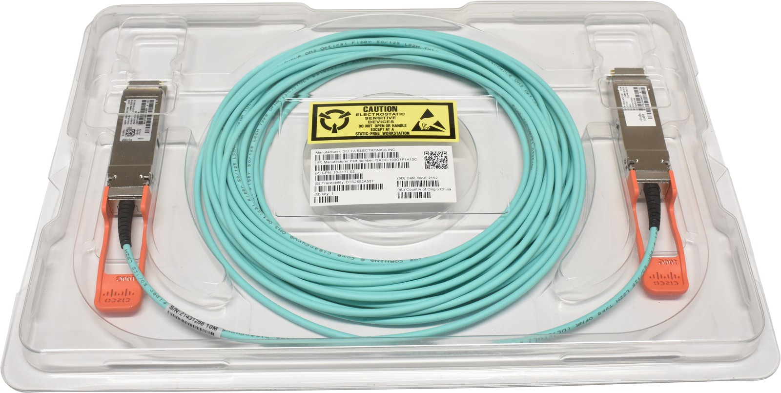 Cisco QSFP-100G-AOC10M QSFP28 - QSFP28 100G 10m AOC Cable 10-3177-03 NEW/NEW