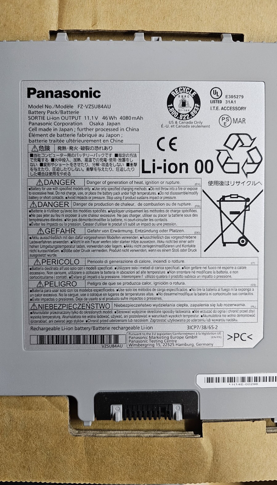 New Genuine Panasonic FZ-G1 TOUGHPAD FZ-VZSU84A2U FZ-VZSU84AU mAh OEM Battery