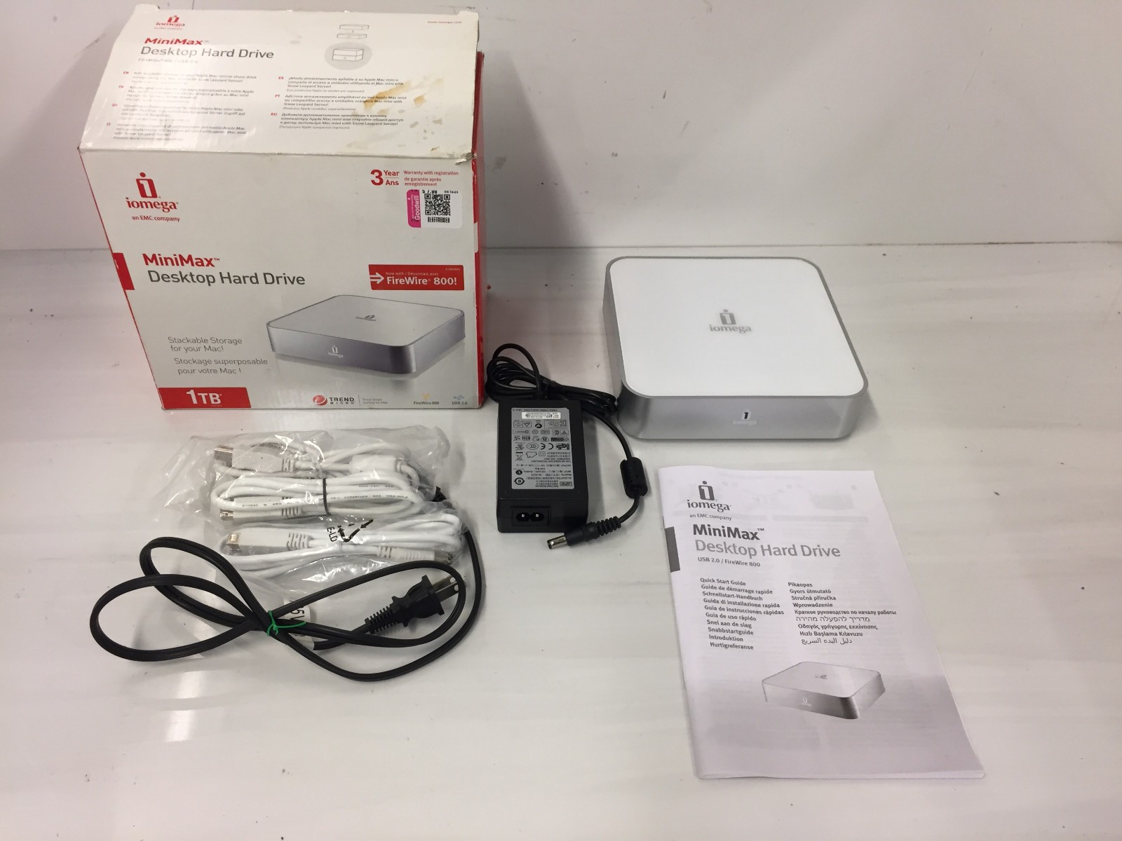 Iomega MiniMax 34937 1TB External 7200RPM Desktop Hard Drive FireWire 800 USB