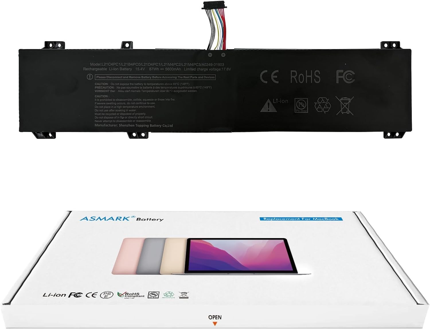 L21C4PC1 Battery Replacement for Lenovo Legion 5 15ACH6 5 15ACH6A 5 15ACH6H