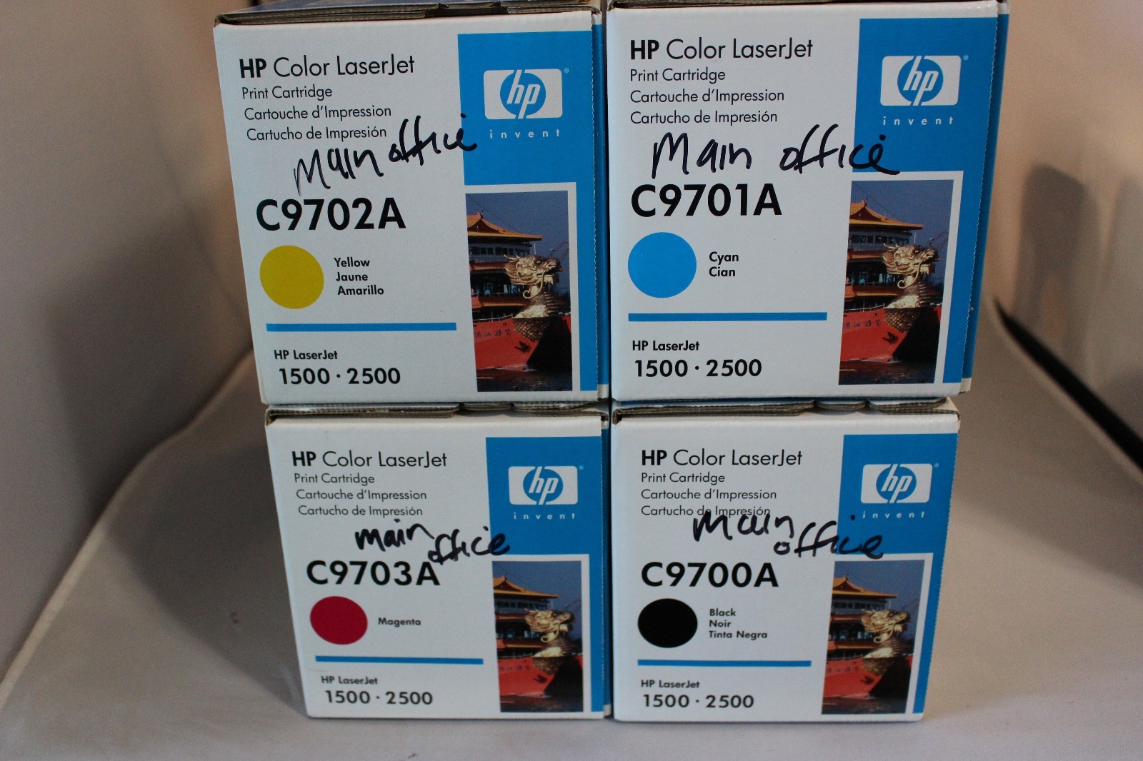 HP Genuine LaserJet Toner C9700A C9701A C9702A C9703A 4 Color Set 1500 2500