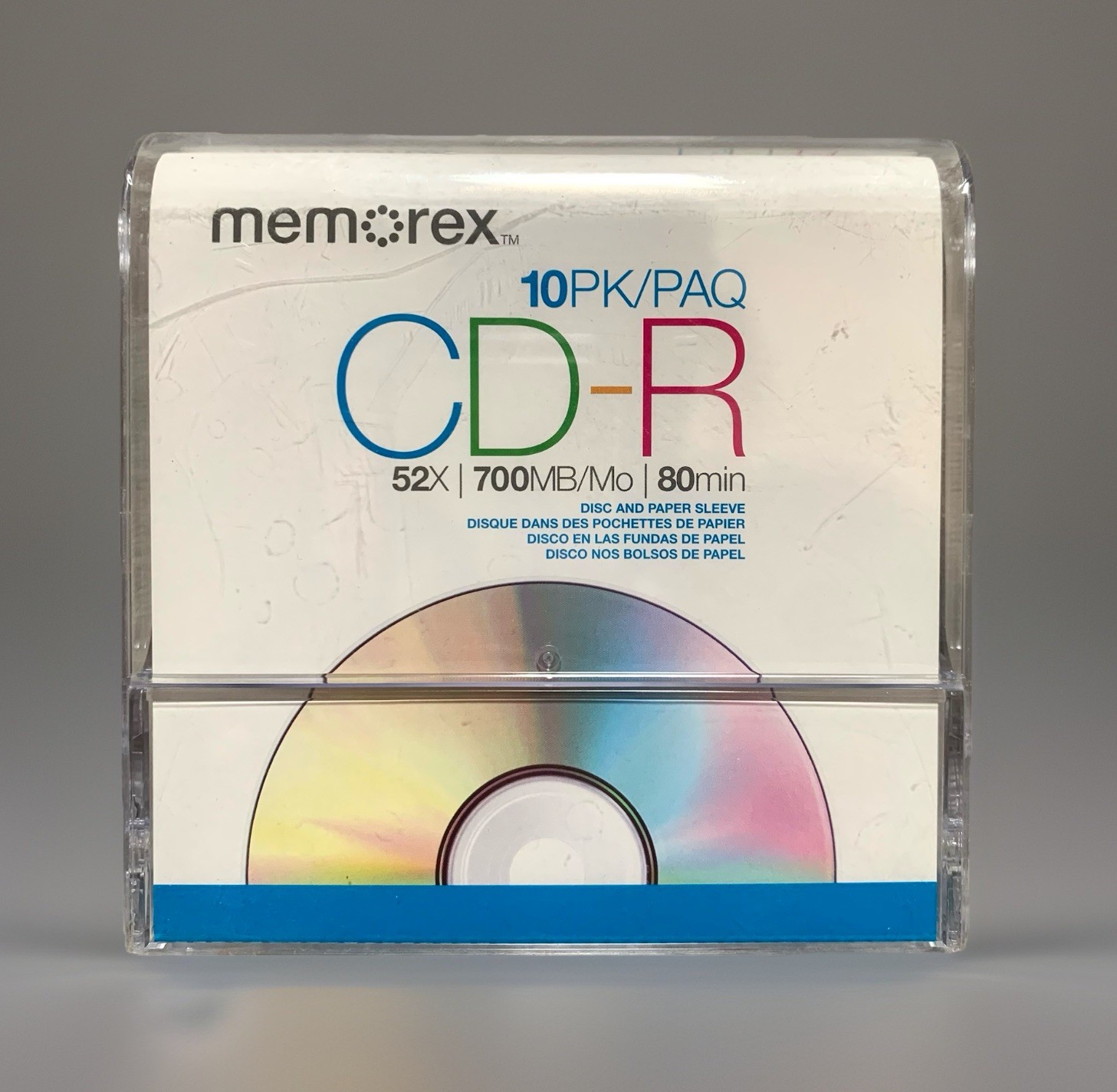 NEW Memorex CD-R 52X / 700MB / 80-Minute 10pk Blank Recordable CD Set w/Sleeves
