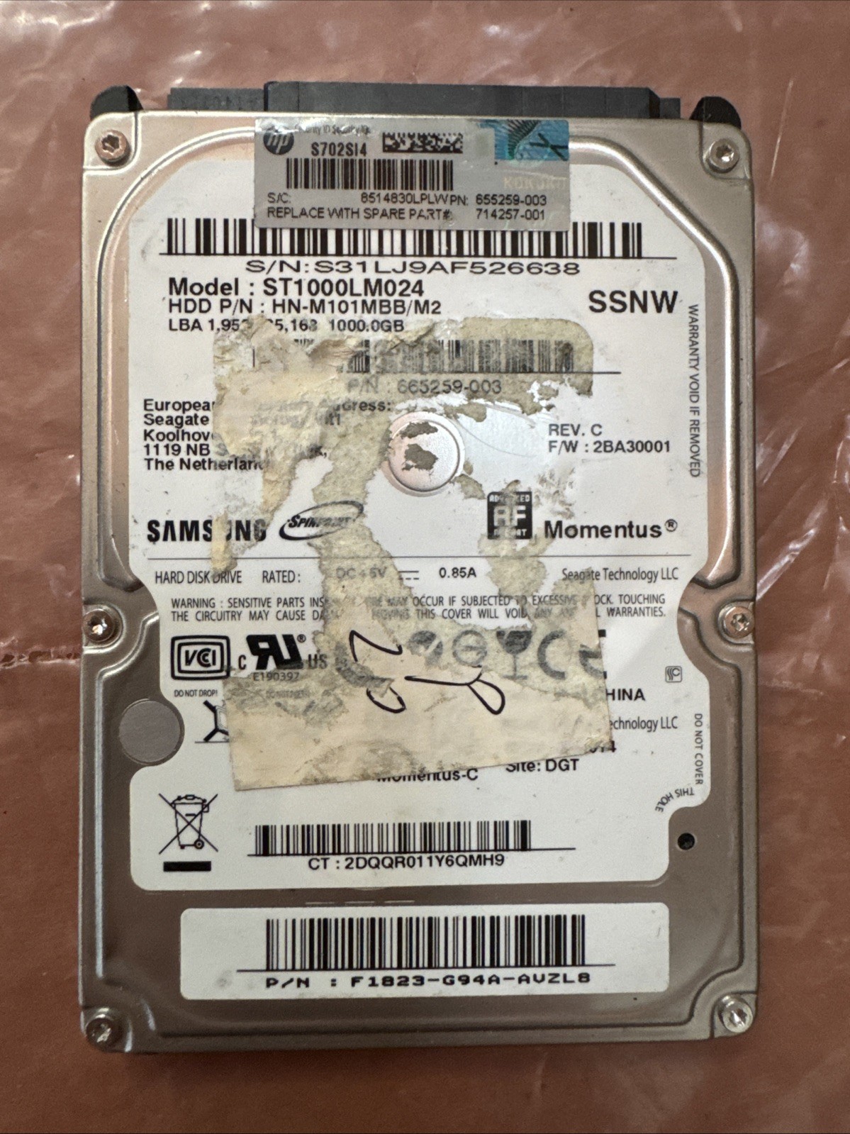 Seagate ST1000LM024 HN-M101MBB 1 TB 5400RPM SATA Internal Laptop HDD