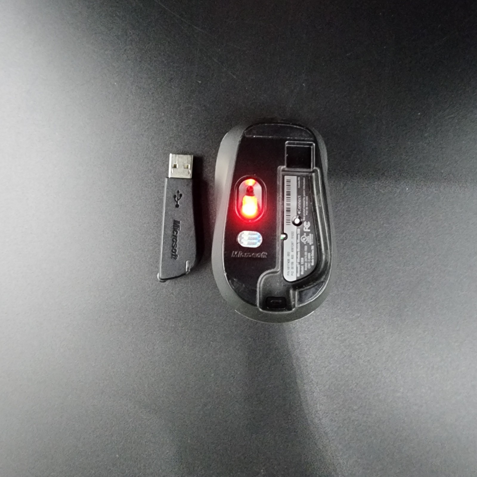 Microsoft Wireless Notebook Optical Mouse 3000 Model 1359 Gray with USB Receiver