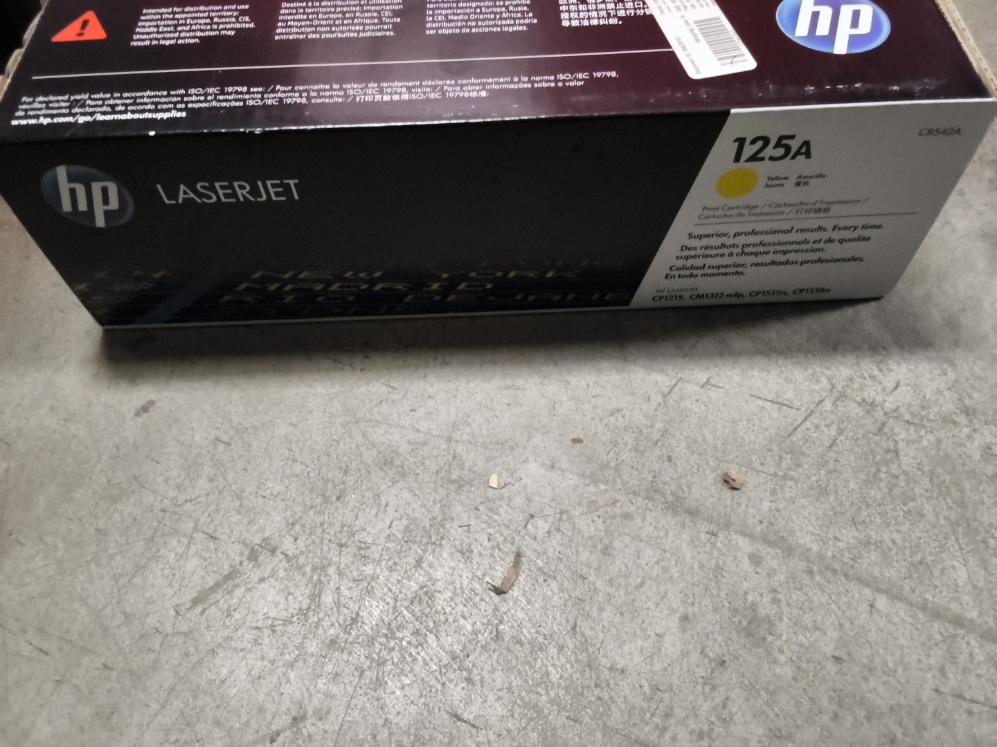 New HP 125A Yellow CB542A OEM Toner Cartridge / Sealed Box