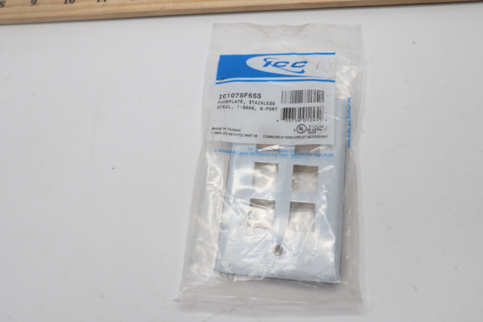 ICC Faceplate Stainless Steel 6 Port 1-Gang IC107SF6SS
