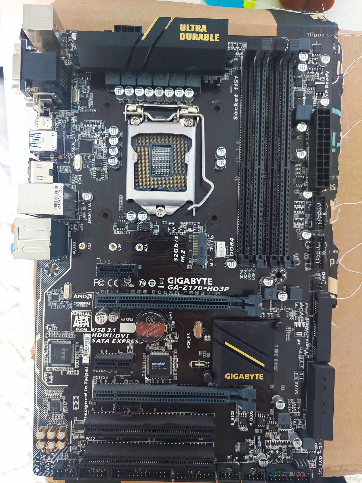 GIGABYTE GA-Z170-HD3P ATX LGA1151 DDR4 4-Slot HDMI/DVI USB 3.1
