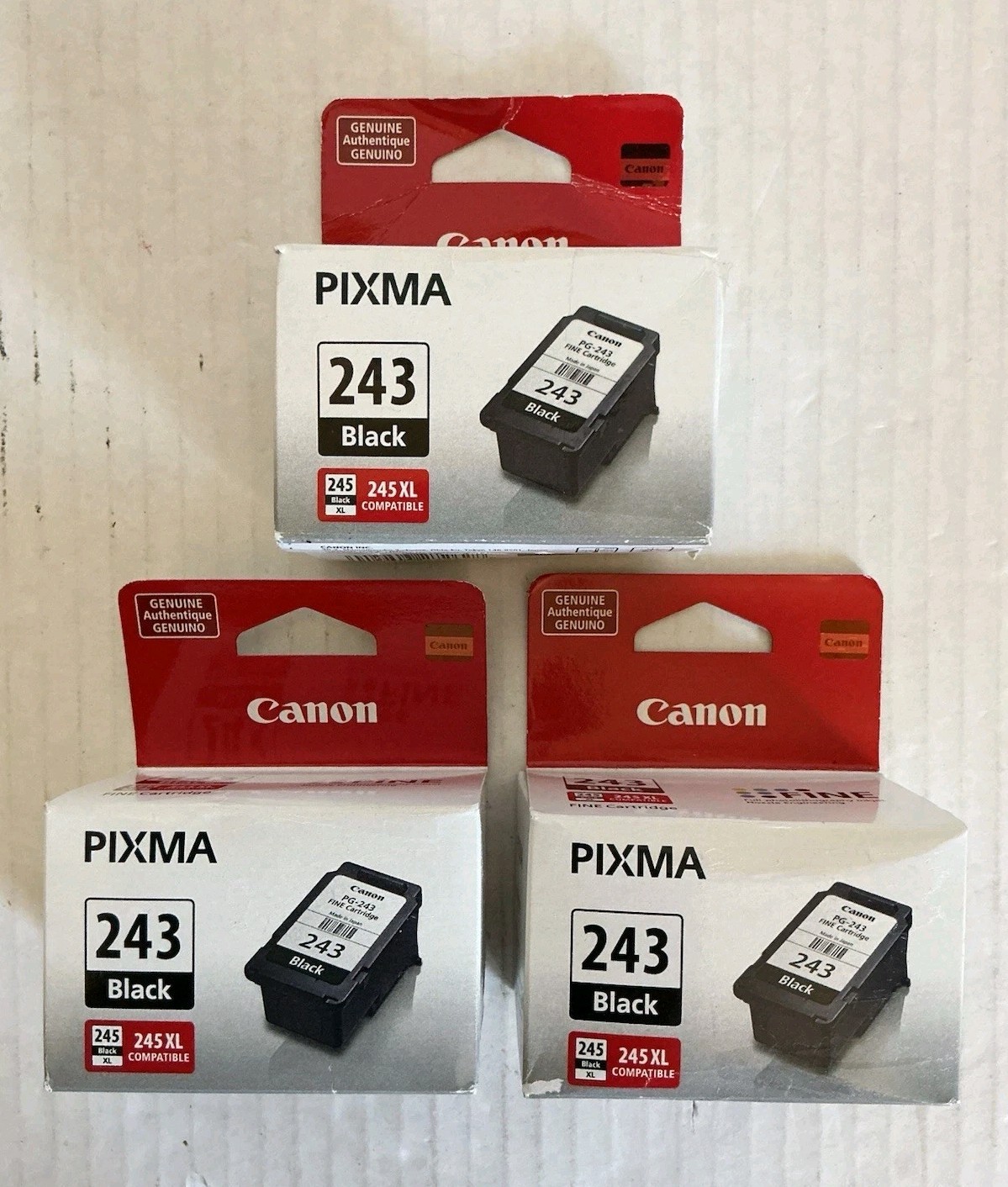 Canon PIXMA PG-243 Black Ink Cartridges Lot of 3 Genuine Original NEW
