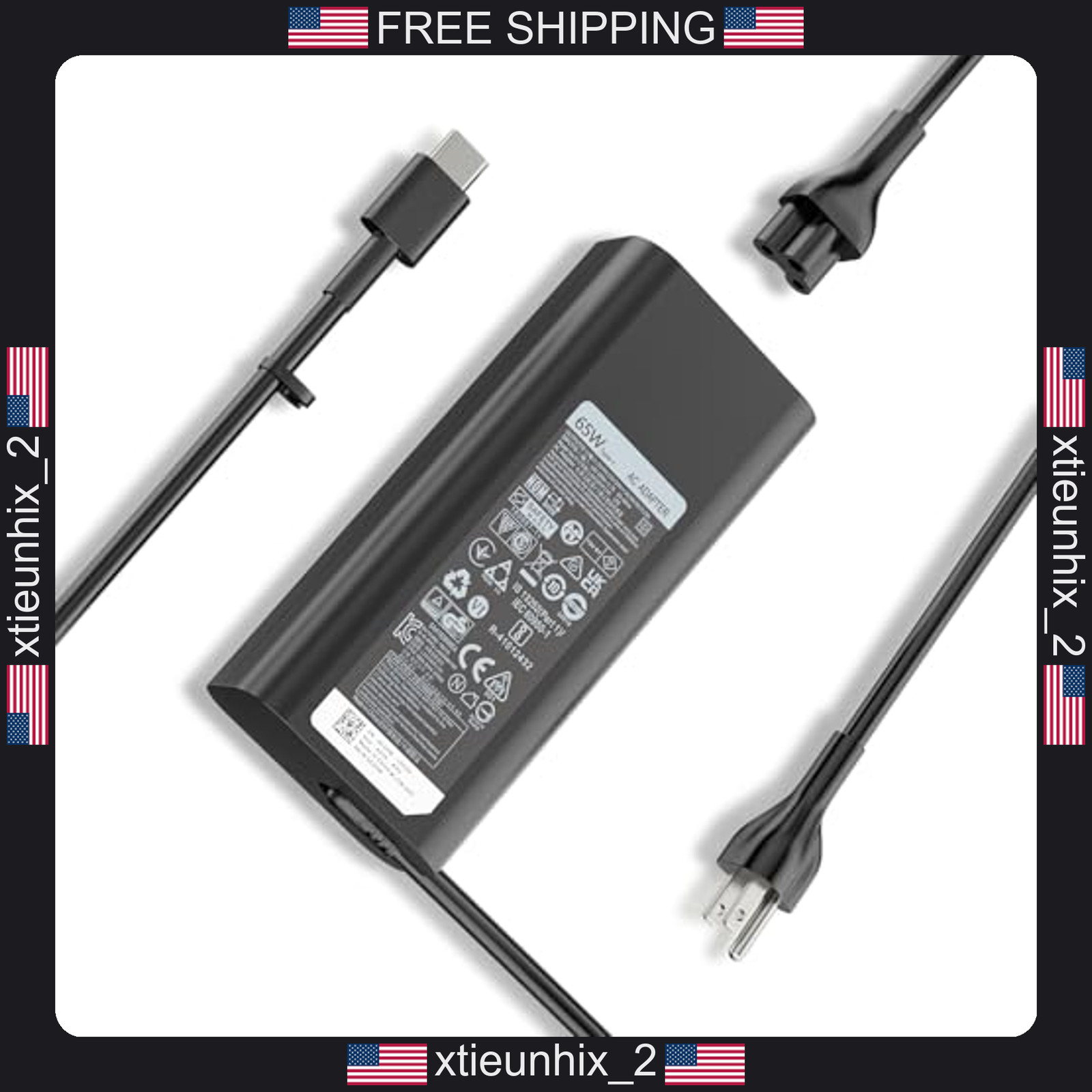 Dell Chromebook & Latitude 65W USB-C Laptop Charger 20V 3.25A