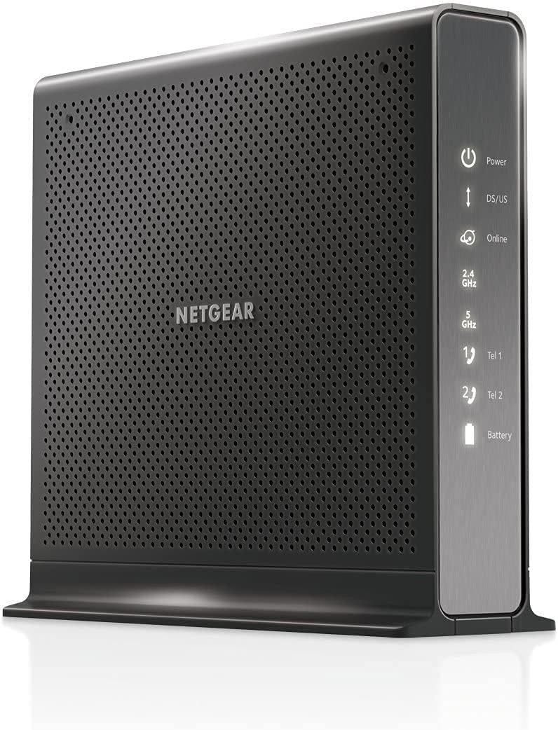 NETGEAR Nighthawk Cable Modem WiFi Router Combo with Voice C7100V - Black