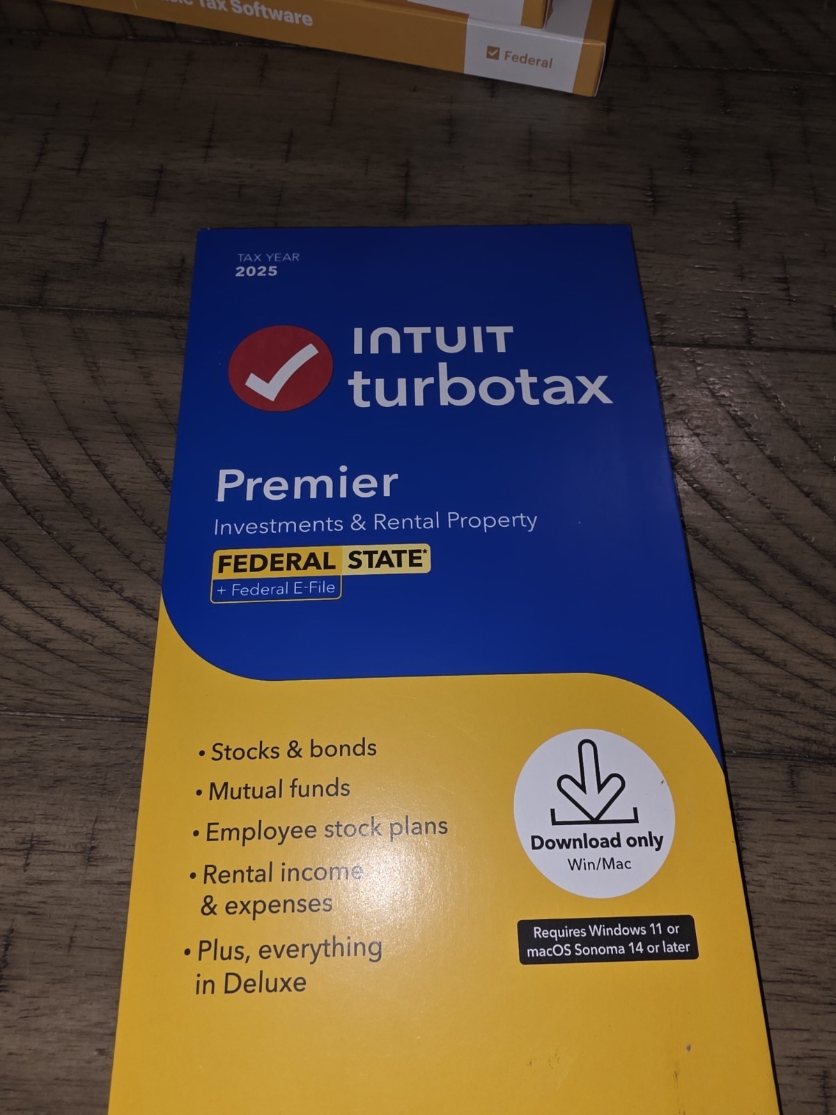 2025 Intuit Turbotax Premier Investments Rental Federal State Window Mac Staples