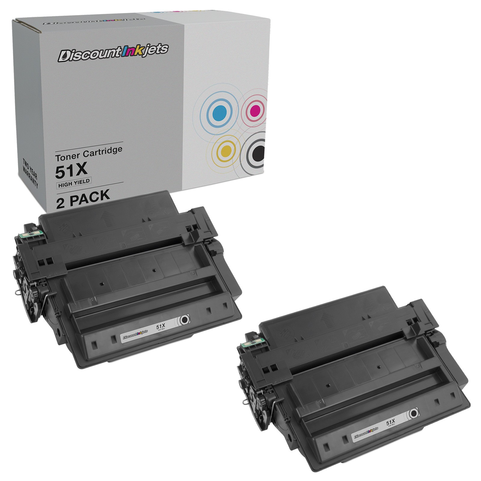 2pk Q7551X Black Laser Toner Printer Cartridge for HP 51A Laserjet P3005 p3005dn