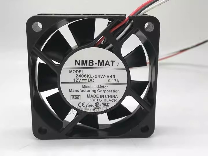 1PCS Genuine NMB-MAT 6015 2406KL-04W-B49 12V 0.17A 6CM Cooling Fan