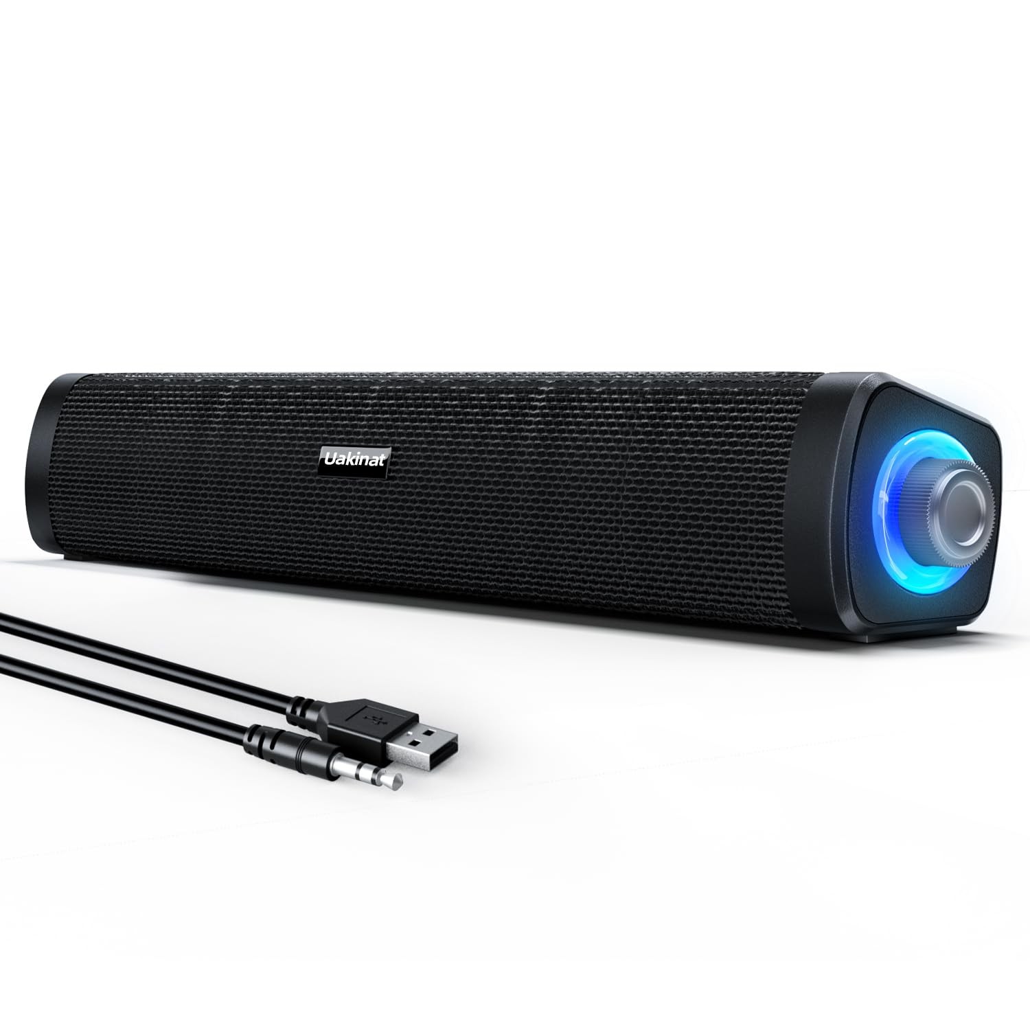 USB Computer Speakers Wired USB Powered Portable Soundbar with 3.5mm for Monitor