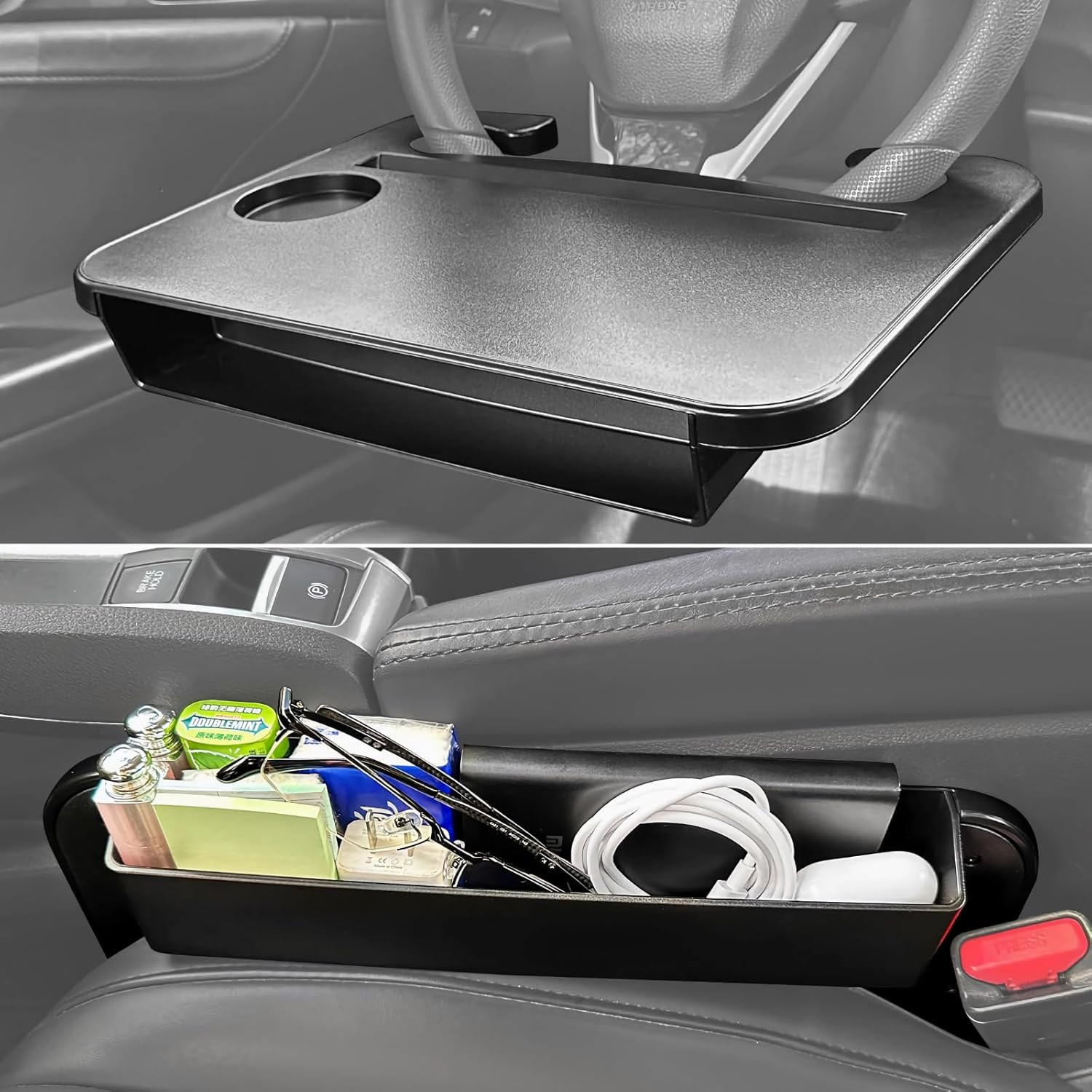 Escritorio para volante 3 en 1: mesa con bandeja para volante y espacio para el 