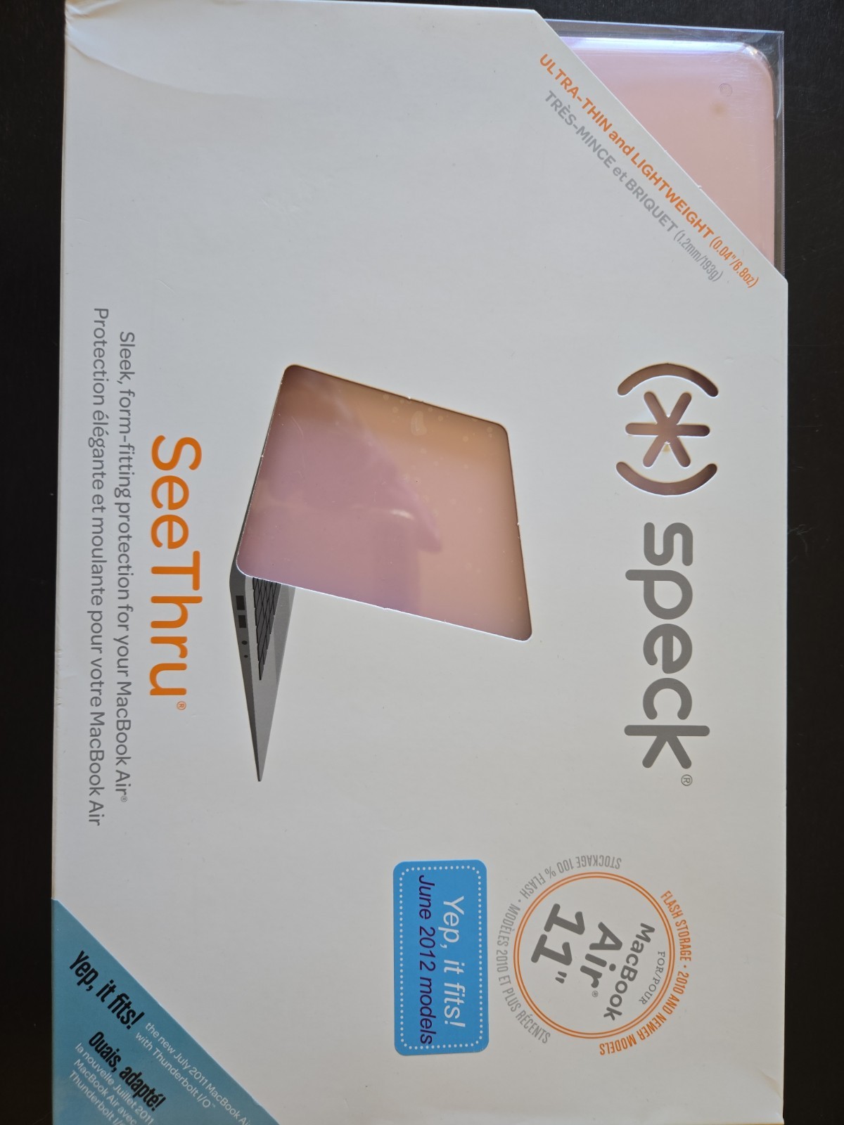 New Speck See Thru Satin Hard Case for MacBook Air 11-Inch Laptop In Pink