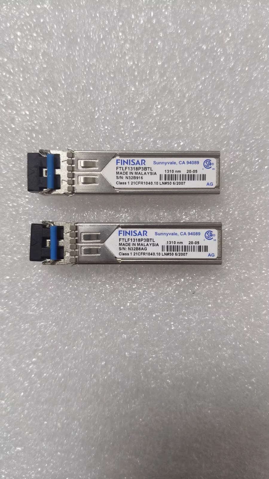 2PCS Finisar Industrial Temperature 1310nm 10KM SFP Transceiver FTLF1318P3BTL