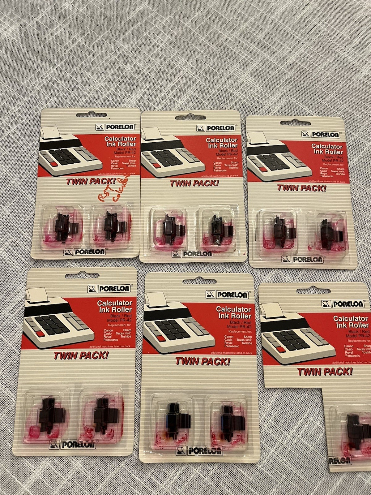 Porelon calculator ink roller Black/Red PR-42