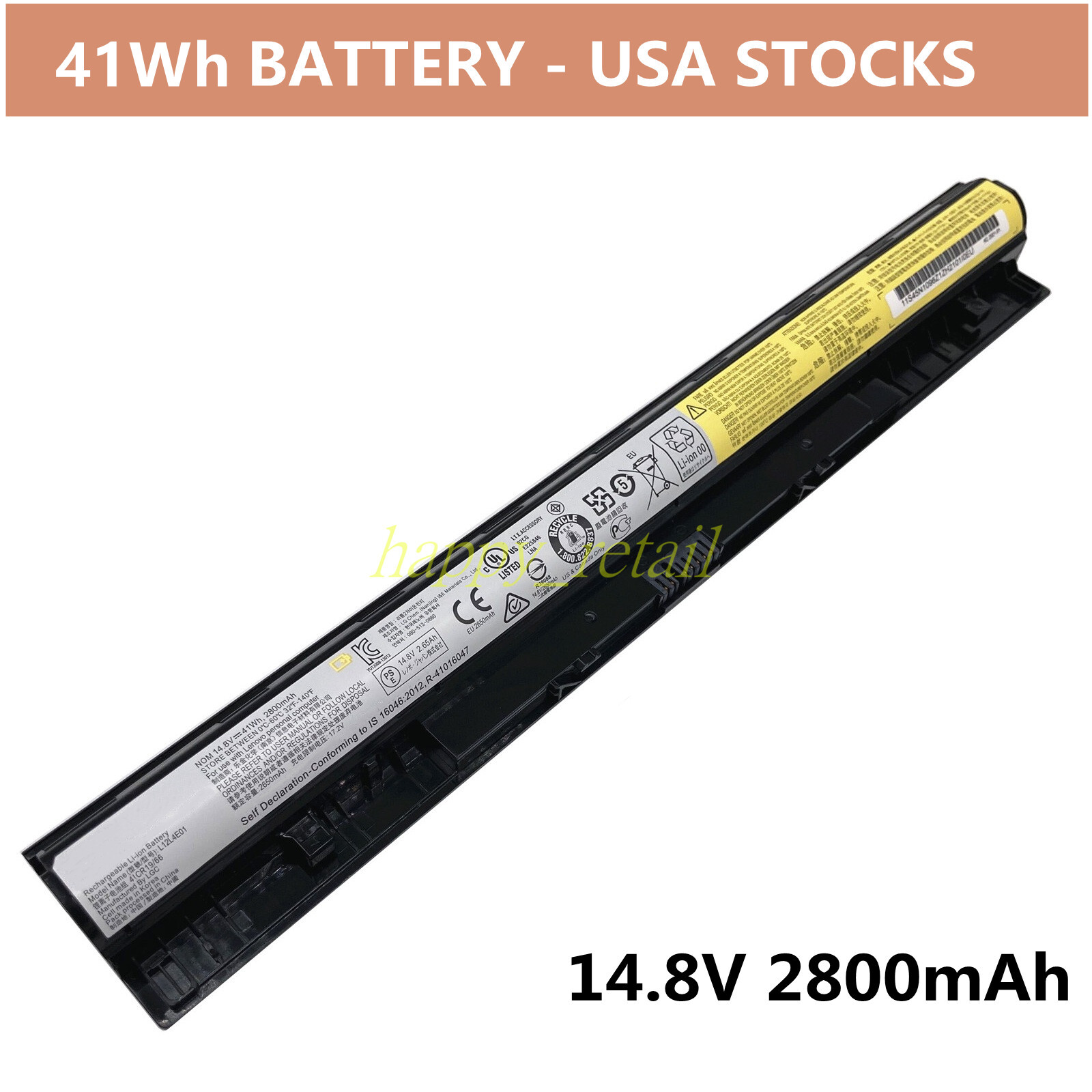 New Battery For Lenovo IdeaPad L12S4E01 L12M4E01 L12L4E01 L12M4A02 L12S4A02