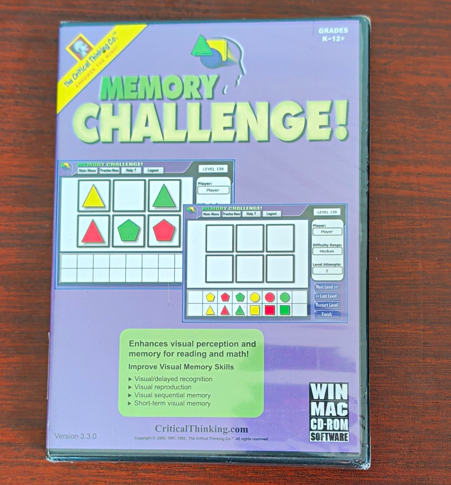 The Critical Thinking Co. Memory Challenge CD-ROM Win/Mac CD-1456