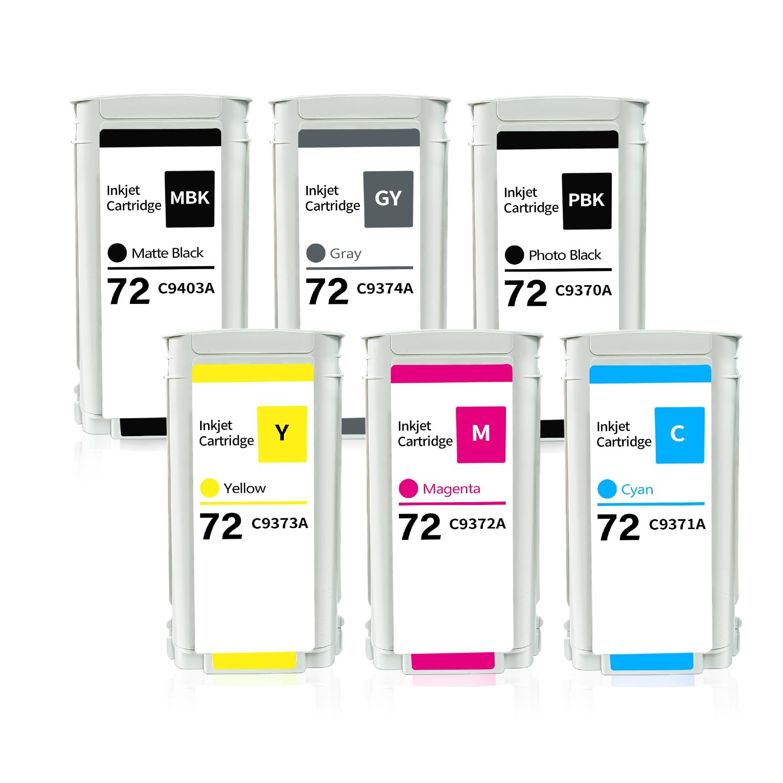 72XL Ink Cartridge High Capacity 130ML Replacement for 72 Work for DesignJet