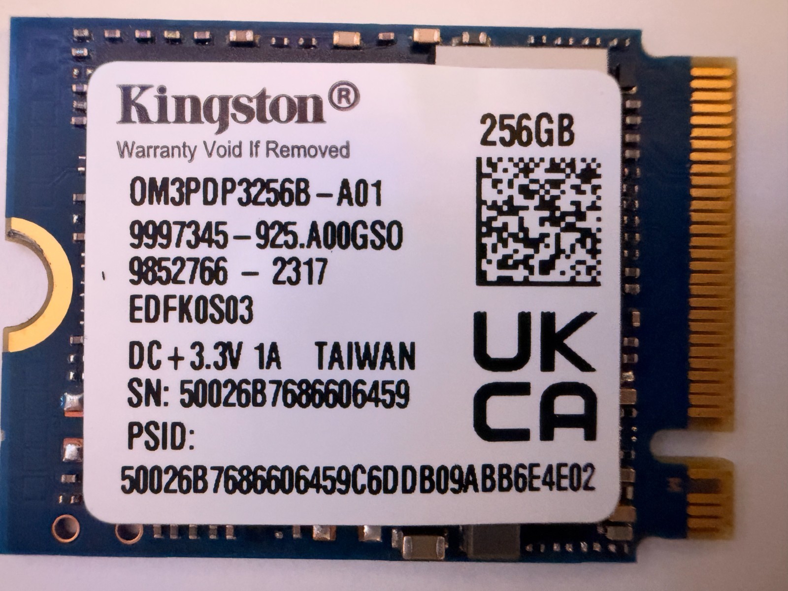 LOT OF 25 Kingston 256GB 2230 SSD M.2 NVMe PULLED FROM NEW STEAM DECK.