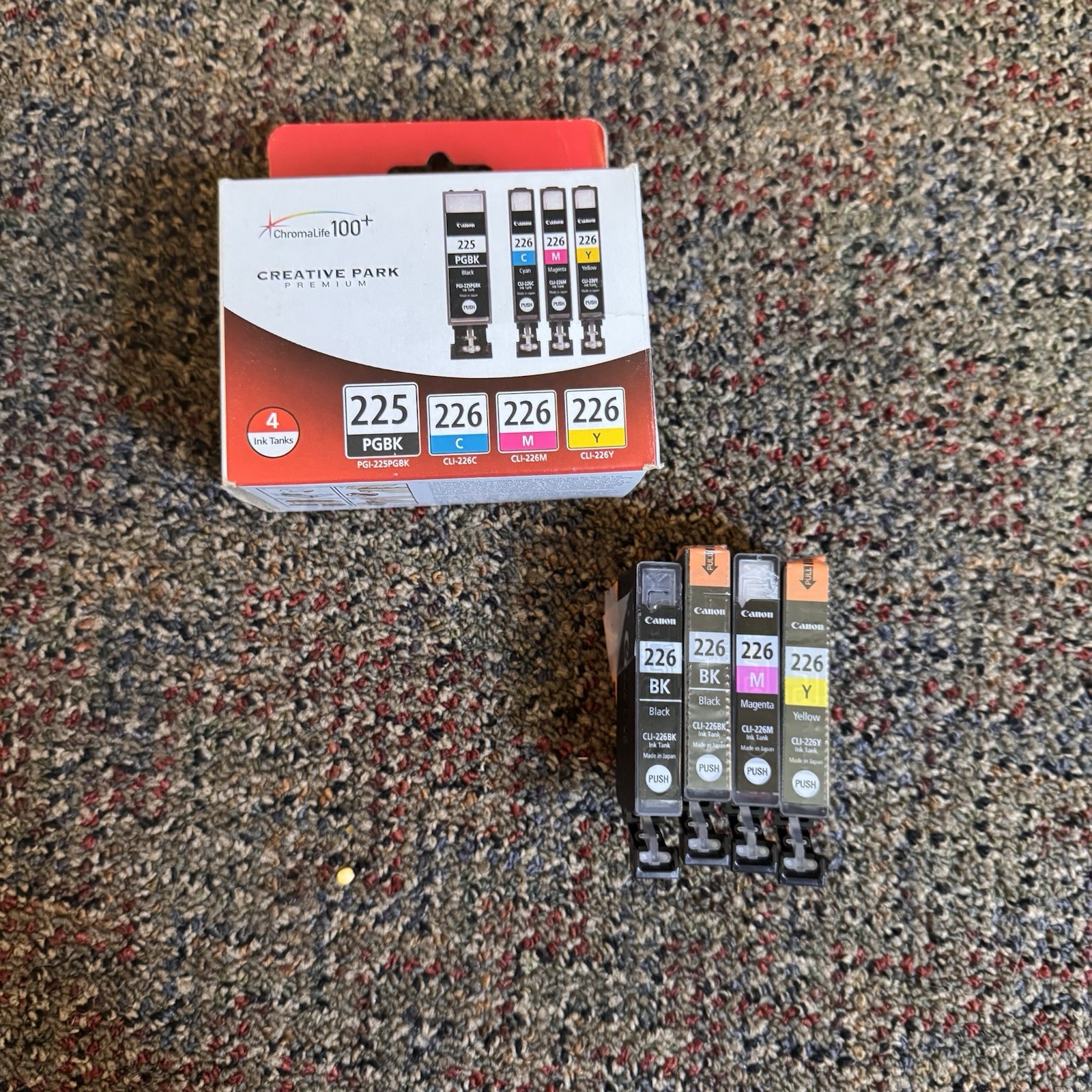 Genuine Canon CLI-226 Ink Lot 4 OEM – 2 Black BK + Magenta + Yellow