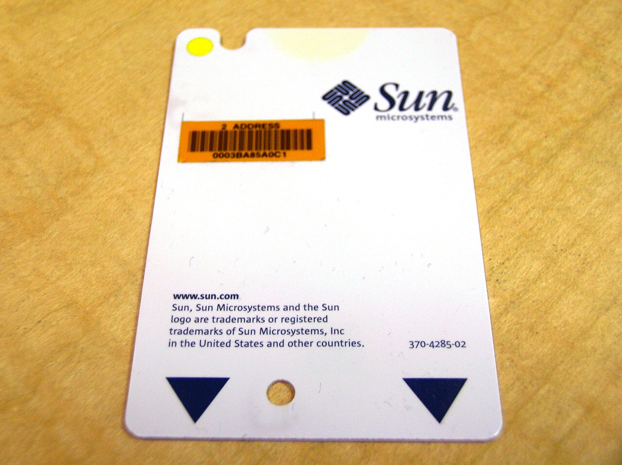 Sun 370-4285 System Config Card for V100 V120 Netra T1 AC200 DC200