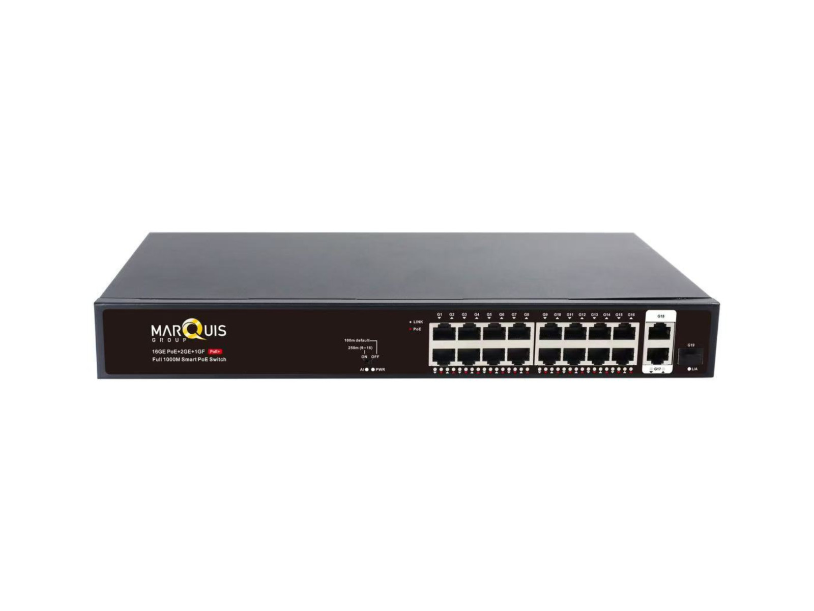 16 Port Gigabit PoE Switch 300W w/ 2 SFP Uplinks