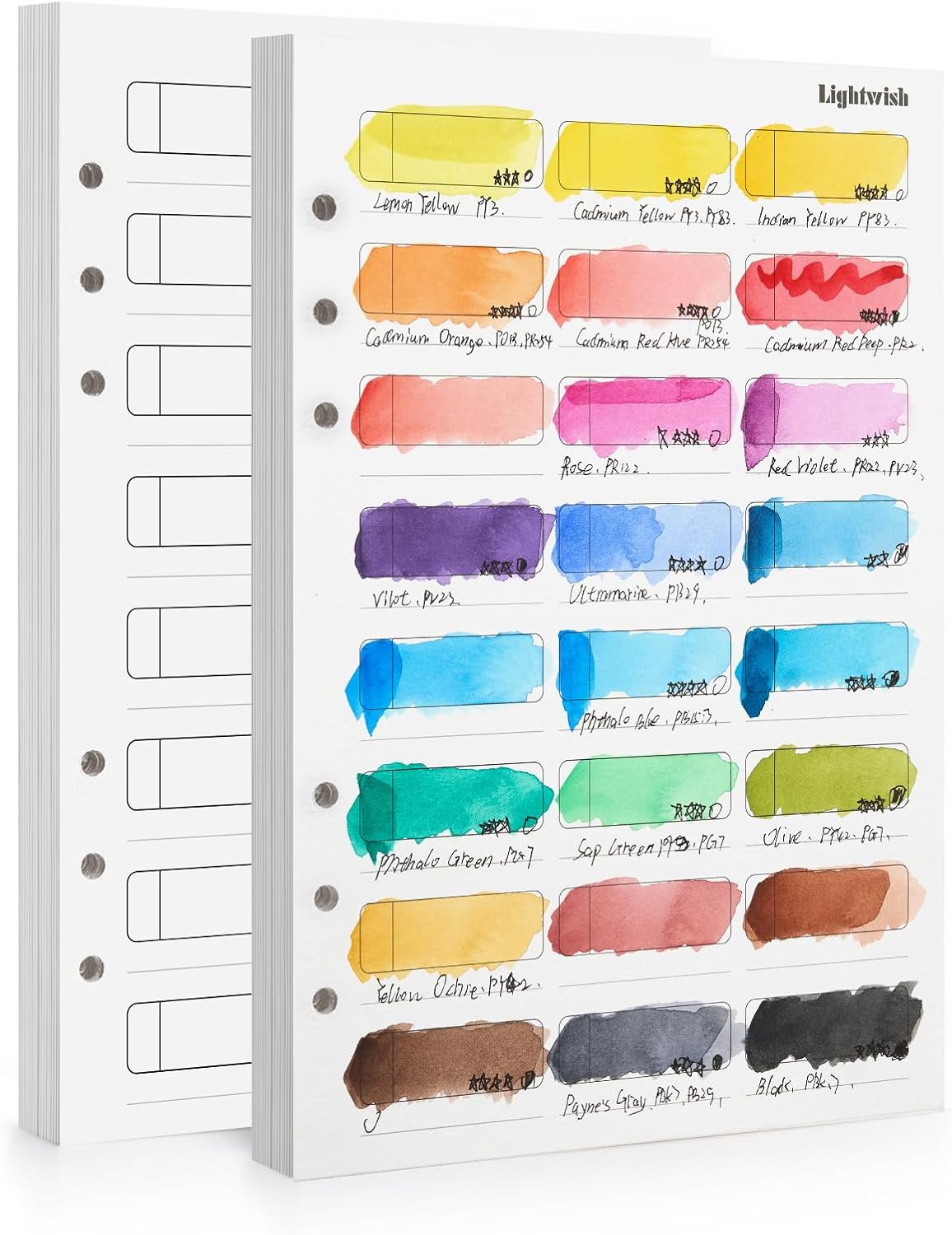 Watercolor Swatch Paper Bulk - 100% Cotton Hot Press 300Gsm/140Lb, 2