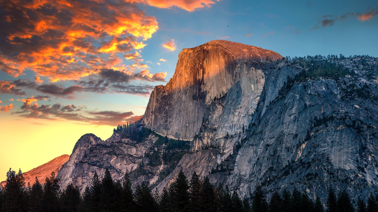Landscape nature mountains cliff rocks sunset yosemite Custom Gaming Mat Desk
