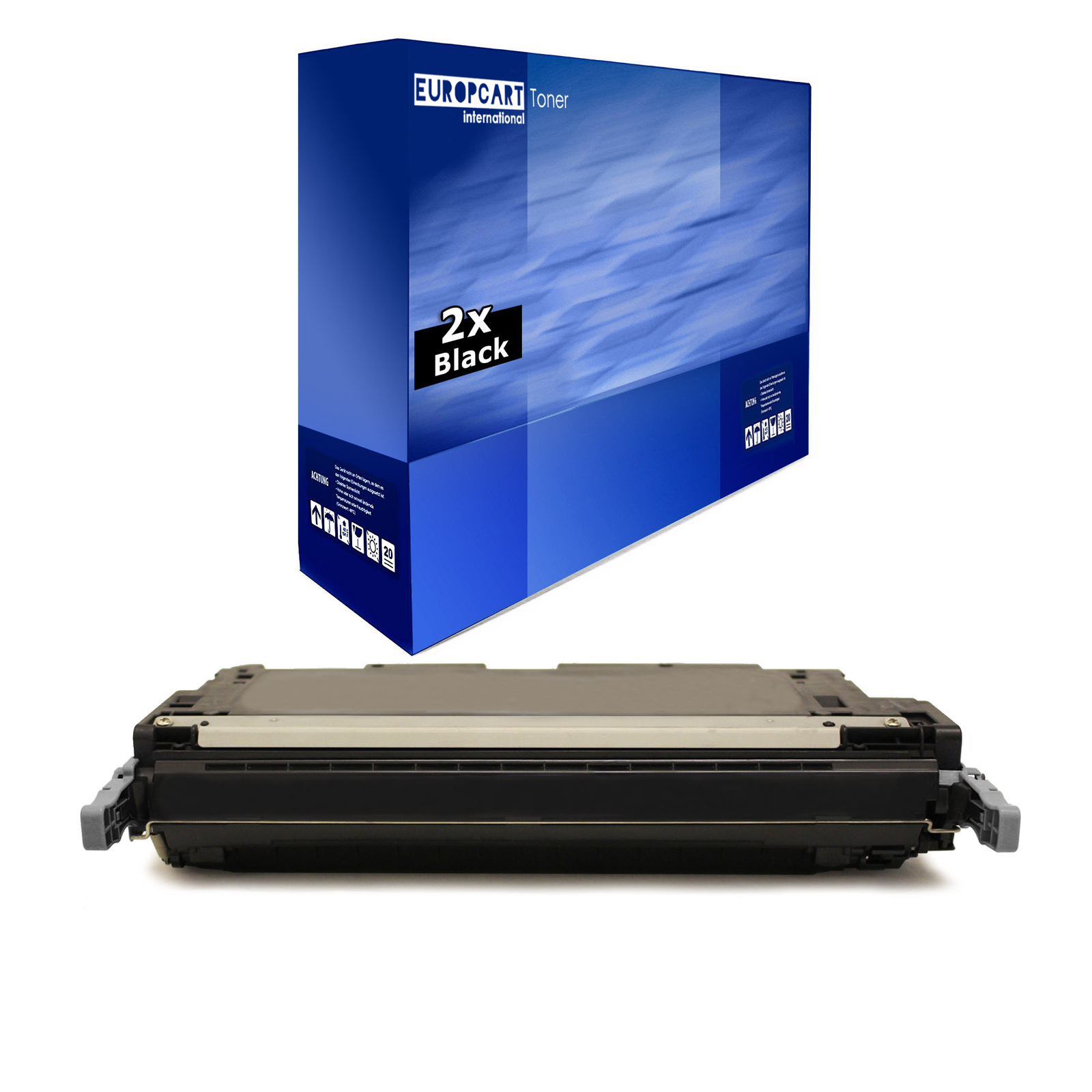 2x Europcart Black Compatible Toner Cartridge For HP LaserJet CM-4730-F