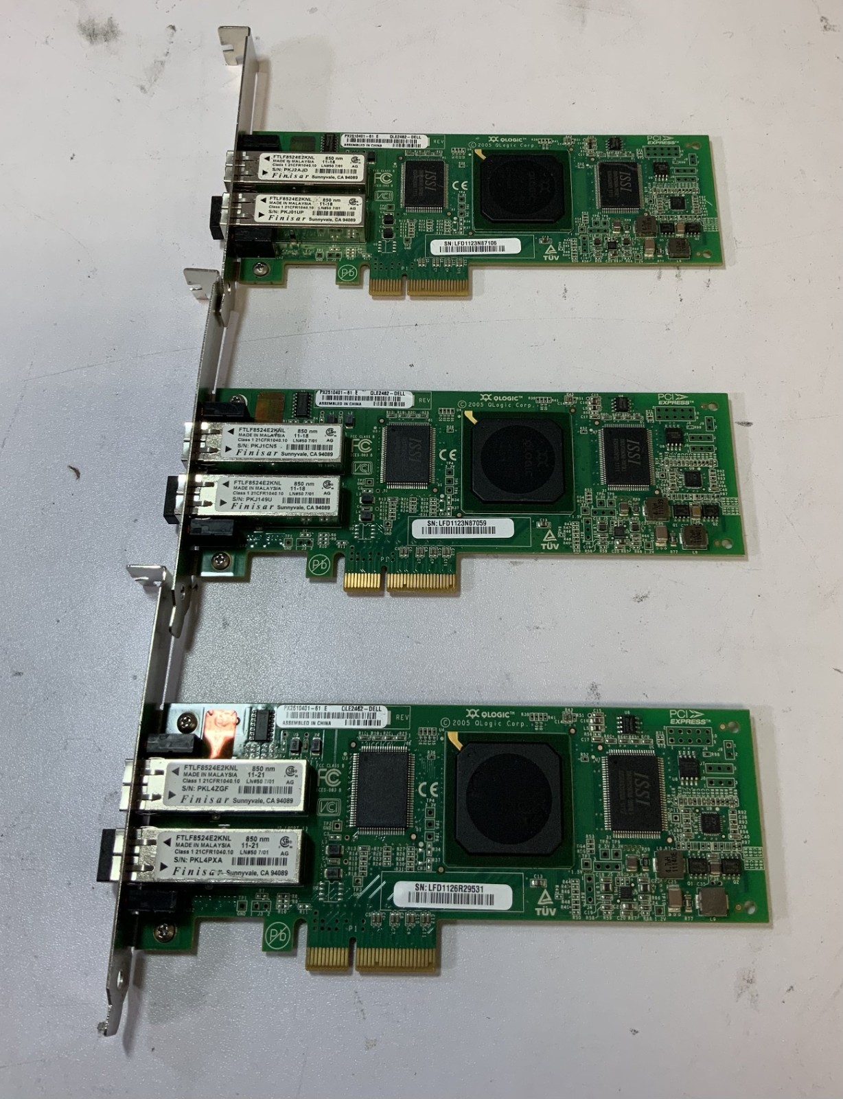 (Lot of 3) Q-Logic PX2510401-61 E PCI-e 2-Port Fiber Channel Adapter Card "Q7B"