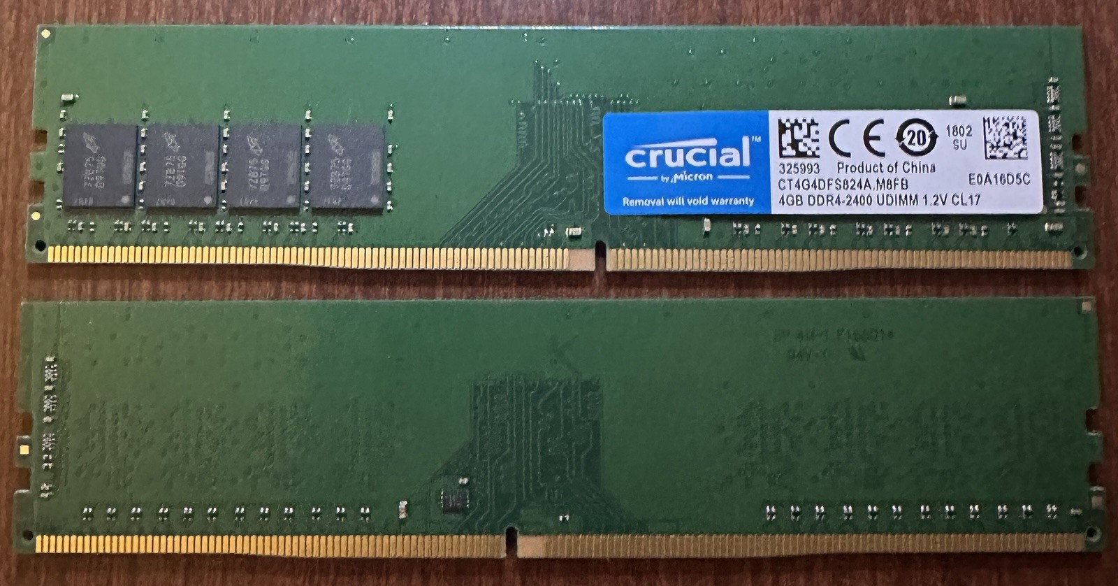 Crucial 4GB DDR4-2400 UDIMM CT4G4DFS824A.M8F8 Desktop RAM