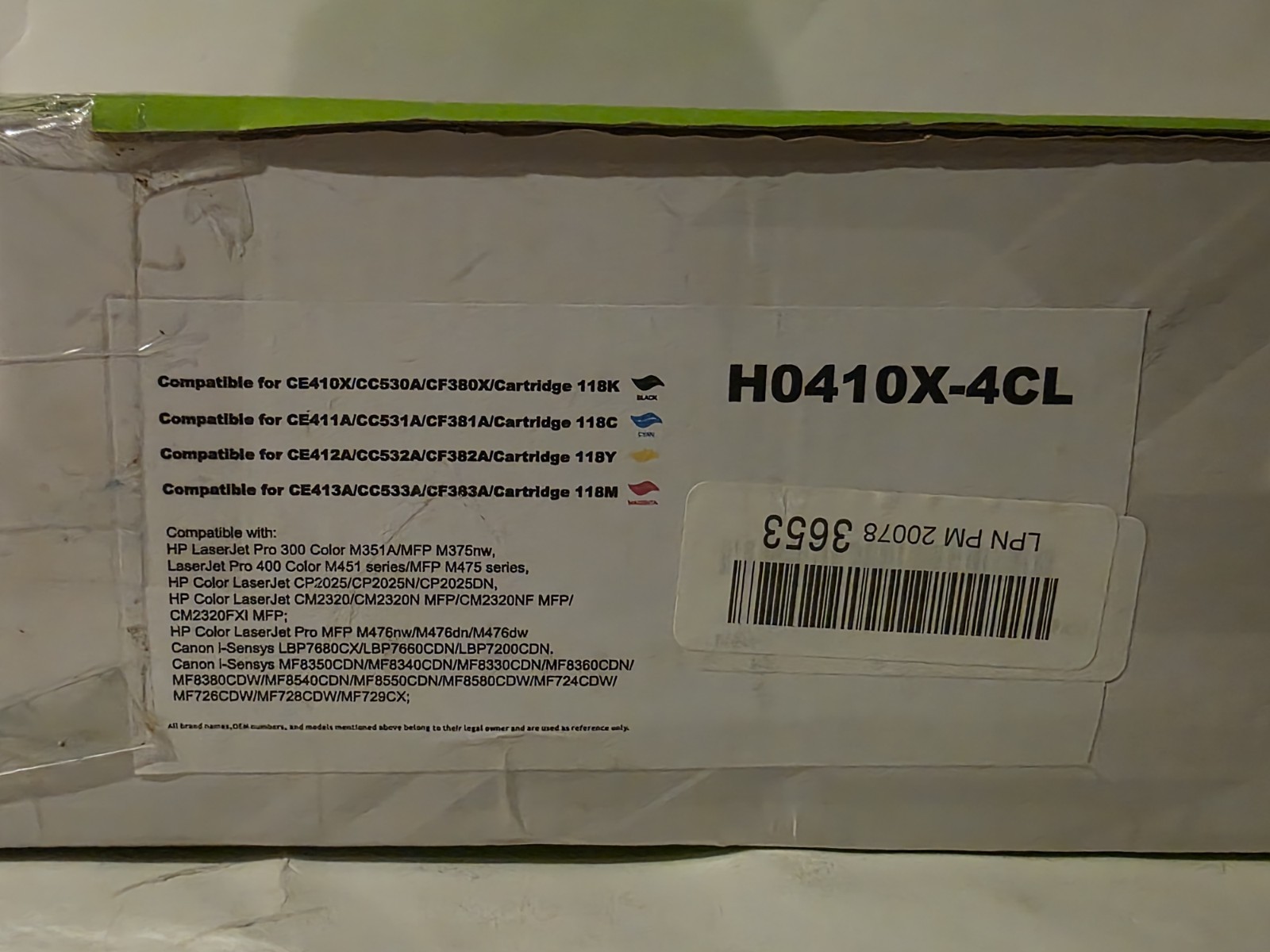 4 COLOR PK 410X Toner CF410X CF411X CF412X CF413X HP LaserJet Pro M452 MFP M477