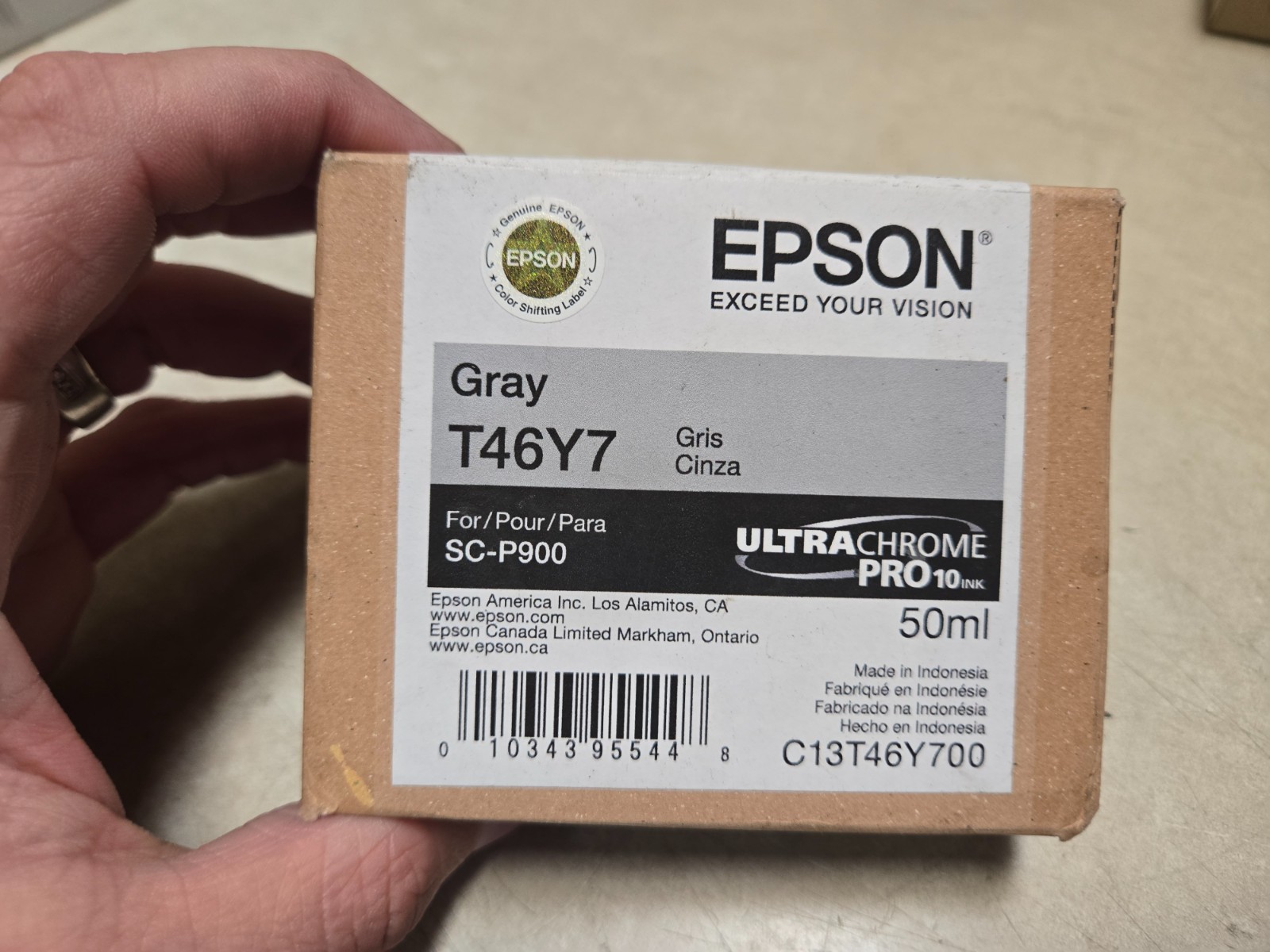 Epson T46Y7 Gray Ink Cartridge For SCP900 (2028)  Sealed in plastic GENUINE