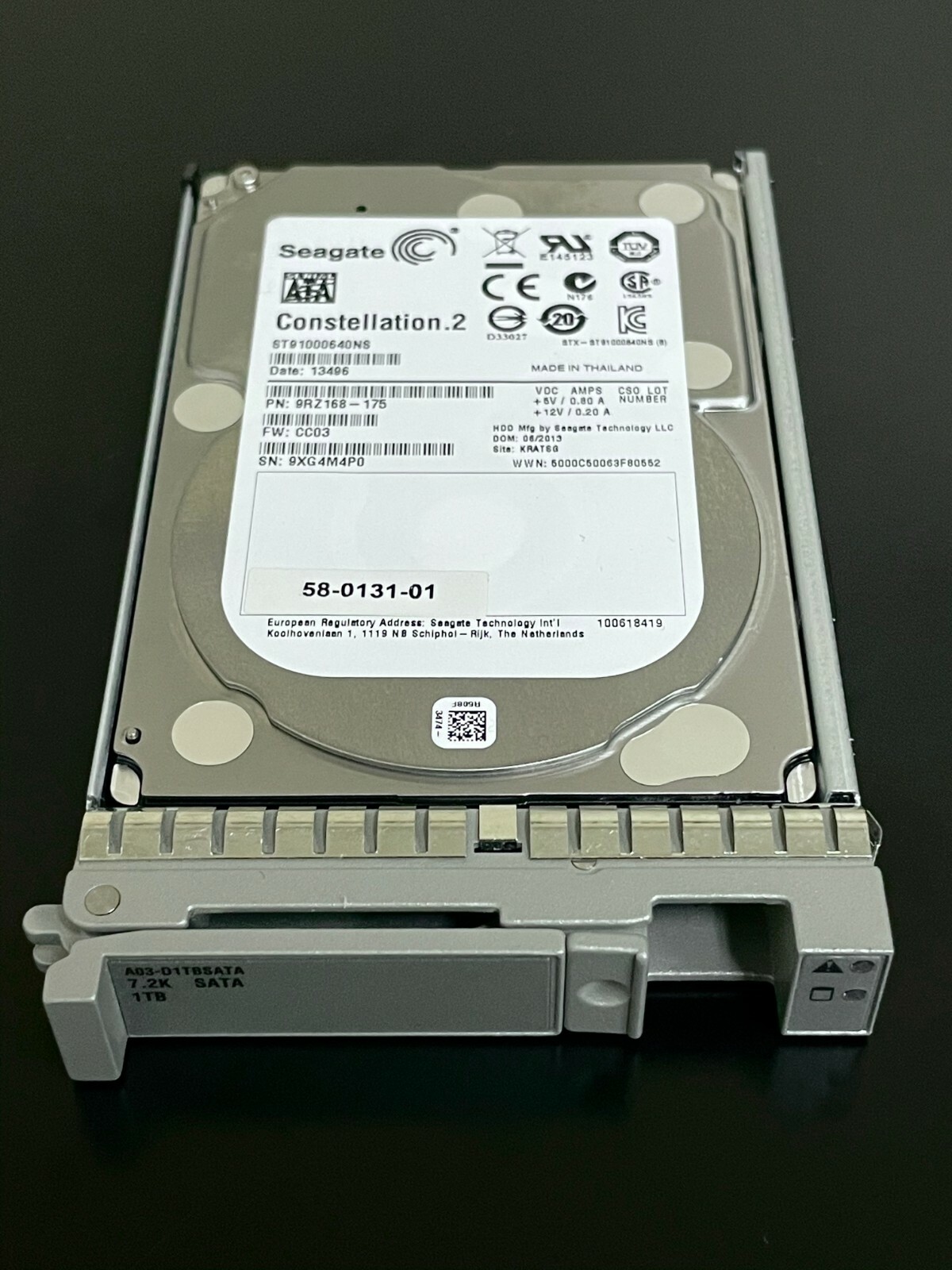 A03-D1TBSATA FOR CISCO ST91000640NS 1TB 7.2KRPM 6Gb/s 2.5"SATA SERVER Hard Drive