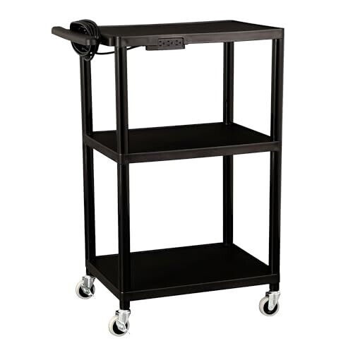 Norwood Commercial Furniture Mobile Utility AV Cart with Power Strip and Casters