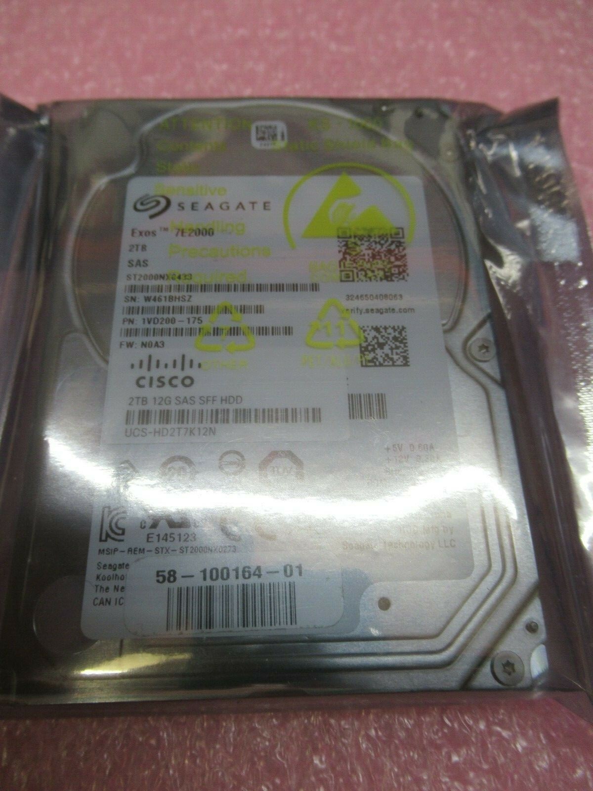 Seagate 2TB Enterprise Capacity 2.5" 7.2K SAS 12Gb/s ST2000NX0433 1VD200-175