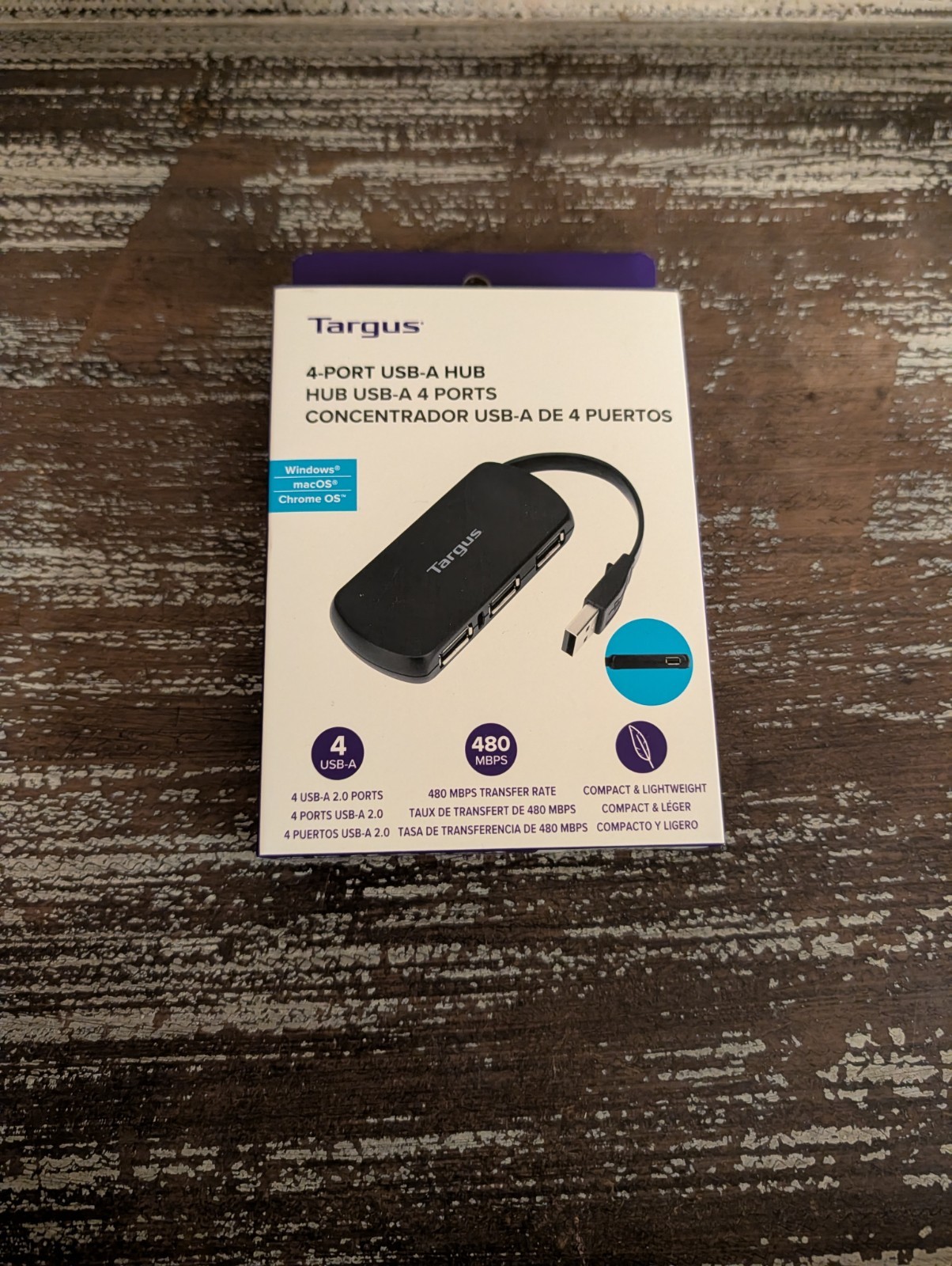 Targus - 4-PORT USB-A HUB - USB 2.0 - 480 MBPS Transfer Rate - Black