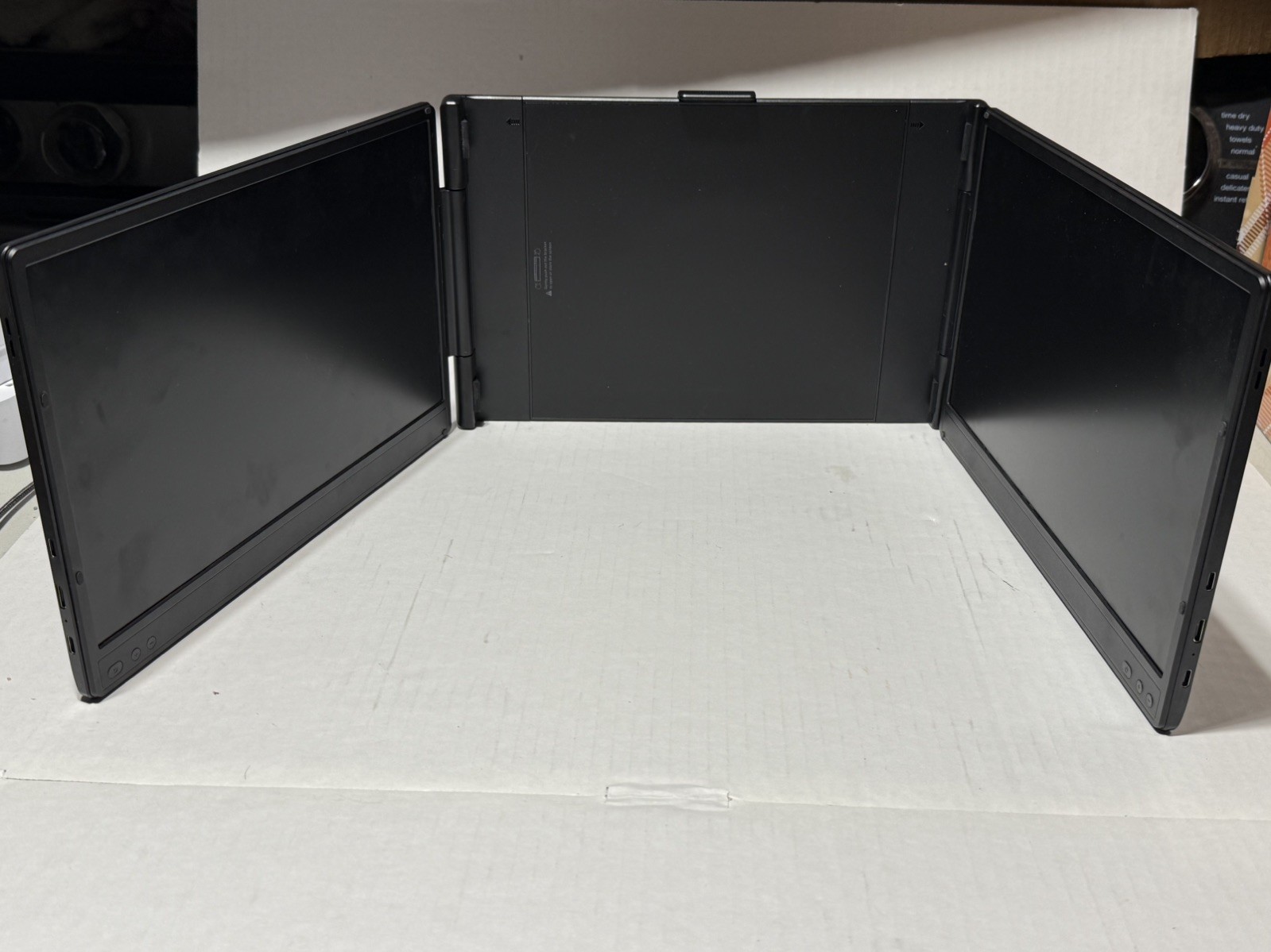 A2 Triple Screen 14” Laptop Screen Extender Dual Monitor Carbon Fiber Black