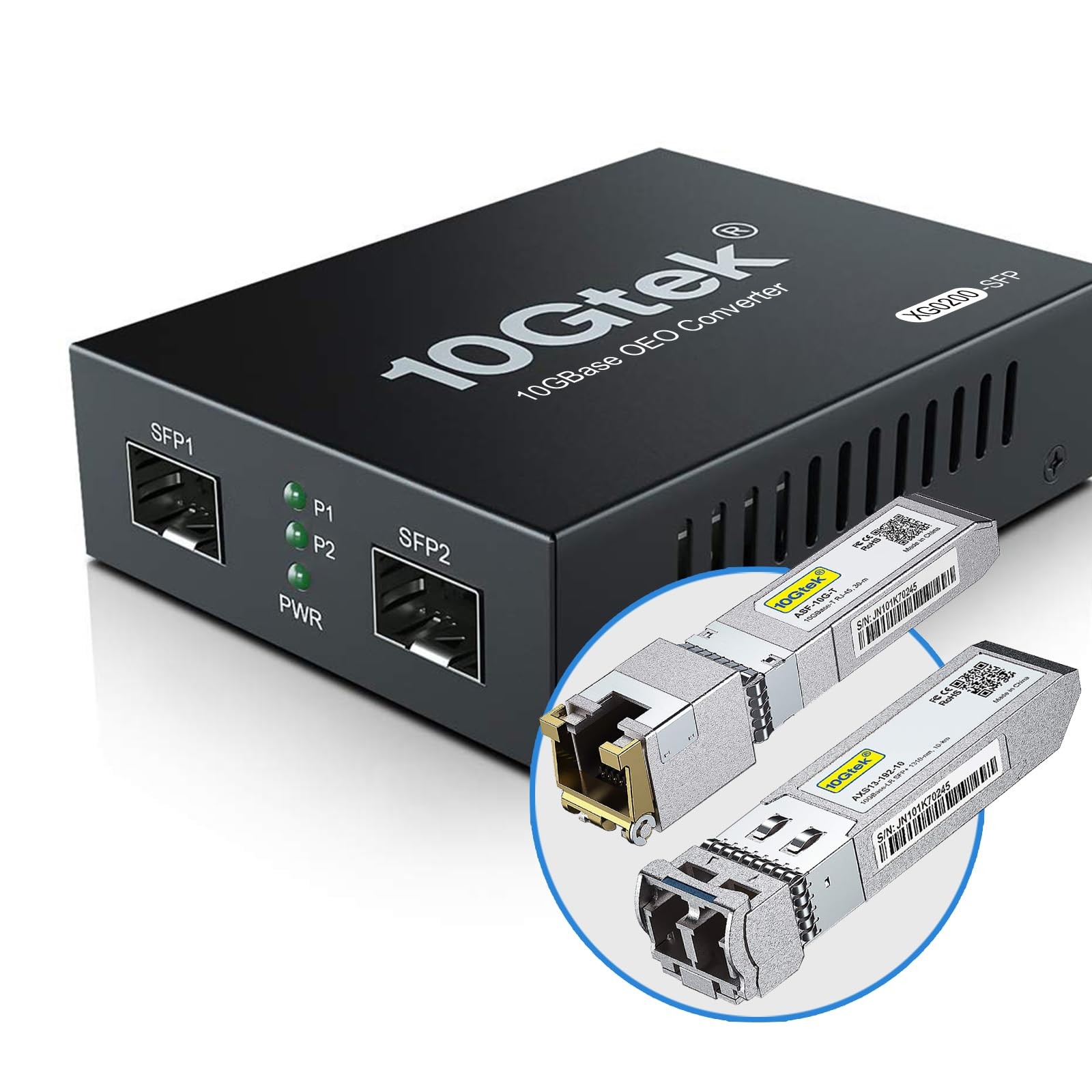10GbE Media Converter, Fiber to 10G Copper Ethernet Media Converter