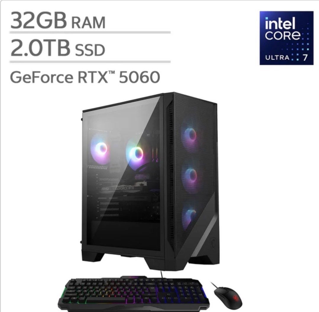 MSI Codex R2 AI 2nd Intel Ultra 7-265 32GB 2TB SSD RTX 5060Ti W11 Gaming Desktop