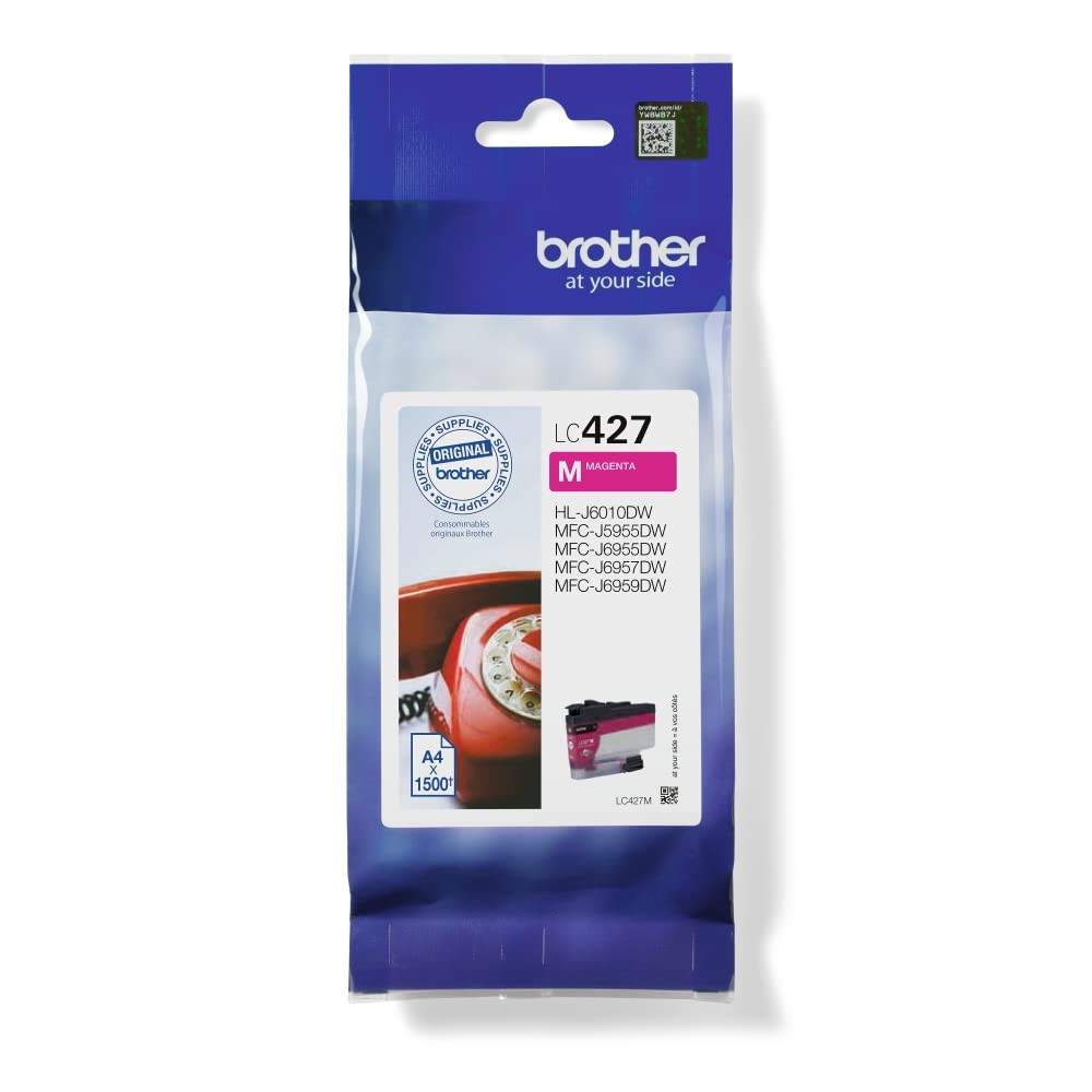 BROTHER LC-427M Inkjet Cartridge, Magenta, Single Pack, Standard Yield, Includes