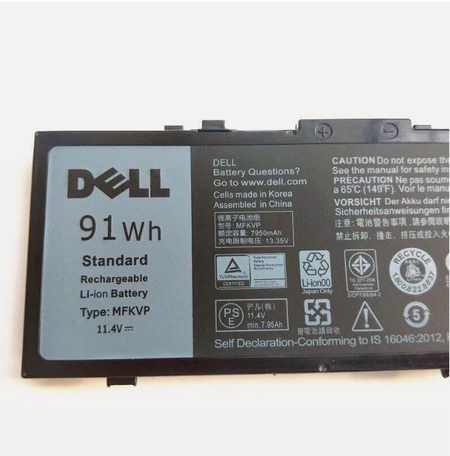 Genuine 91Wh MFKVP Battery For Dell Precision 15 7510 7520 17 7710 7720 Series